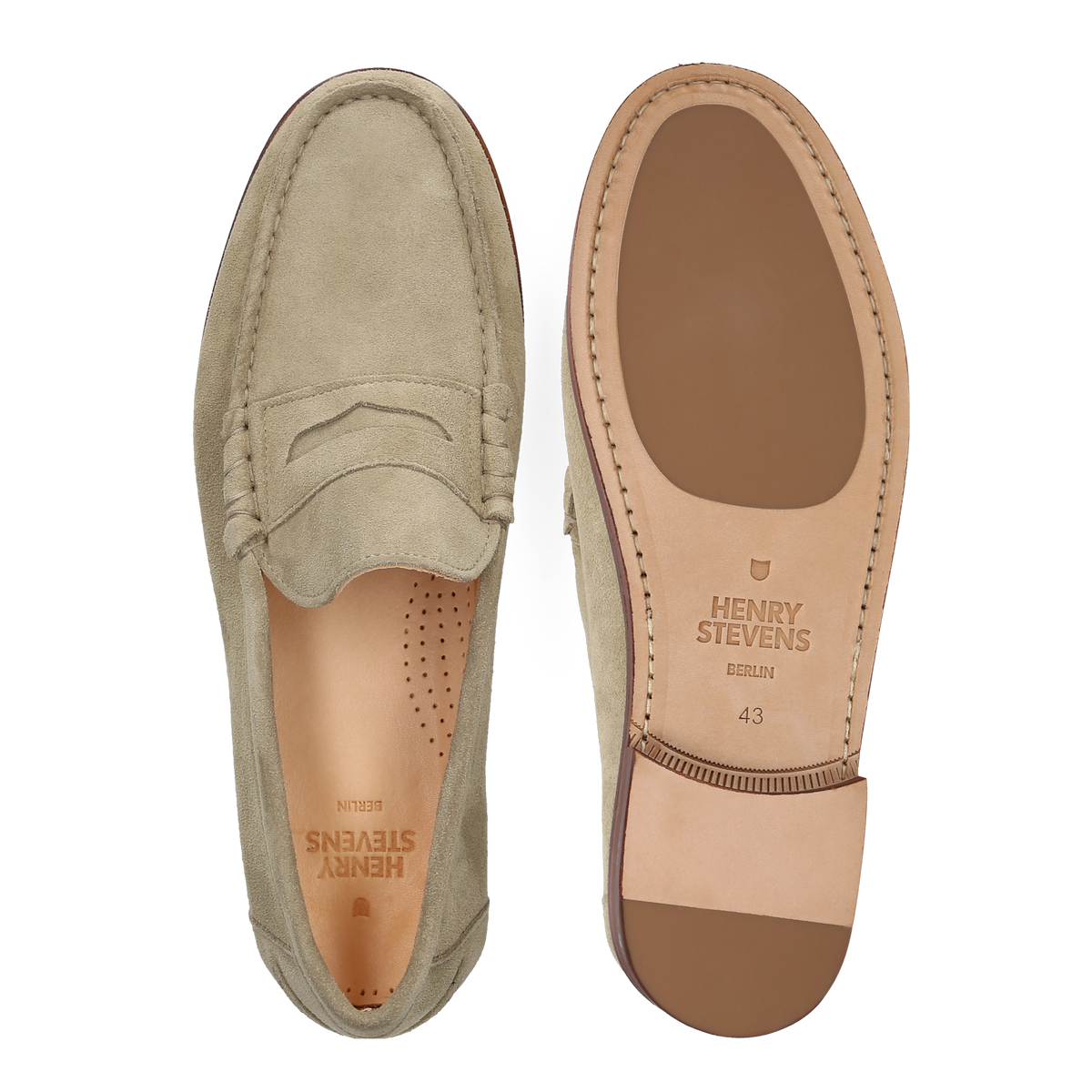 Henry Stevens Men's Loafer Riley Penny Beige