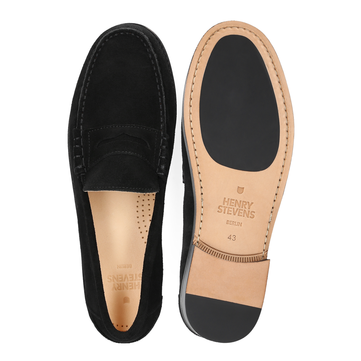 Henry Stevens Herren Loafer Riley Penny Schwarz
