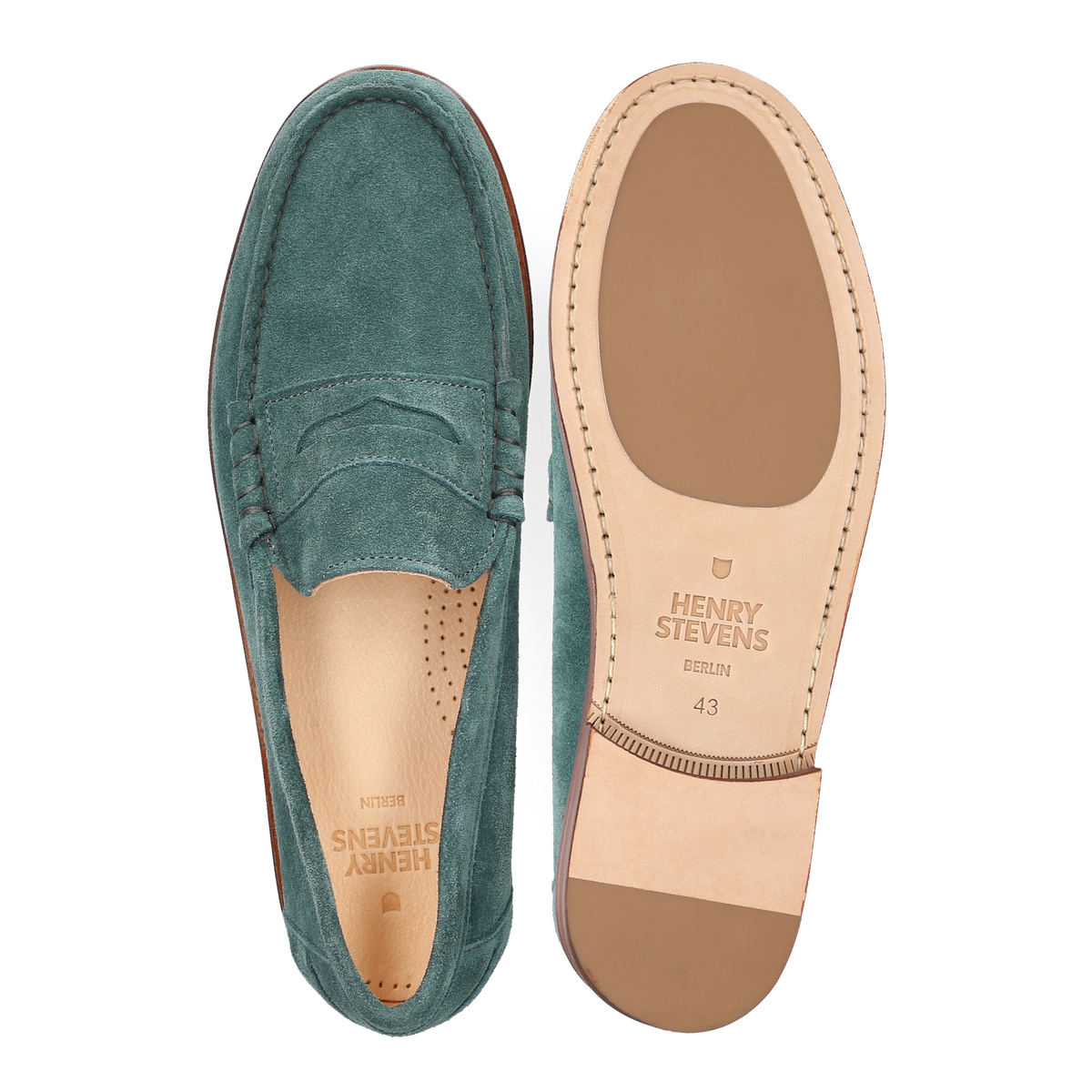 Henry Stevens Men's Loafer Riley Penny Petrol