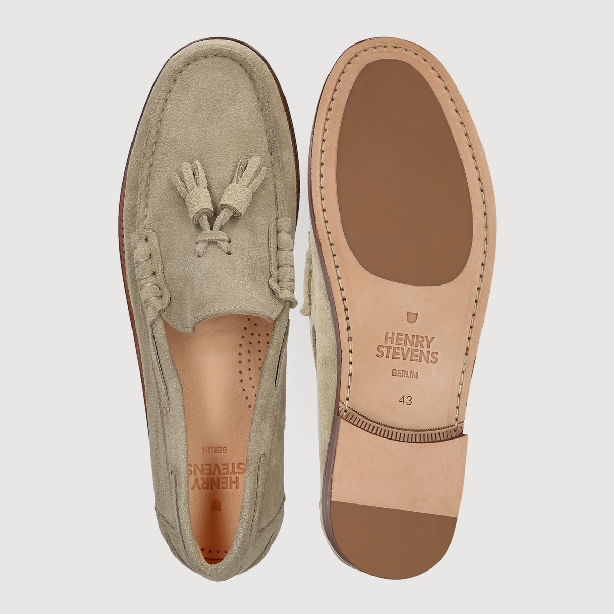 Henry Stevens Men's Loafer Riley Tassel Beige