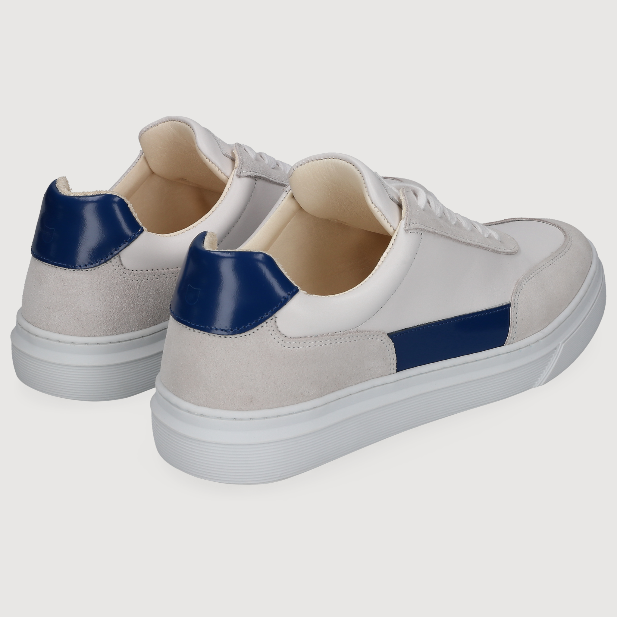 Henry Stevens Herren Sneaker Travis Plain Weiß/Blau