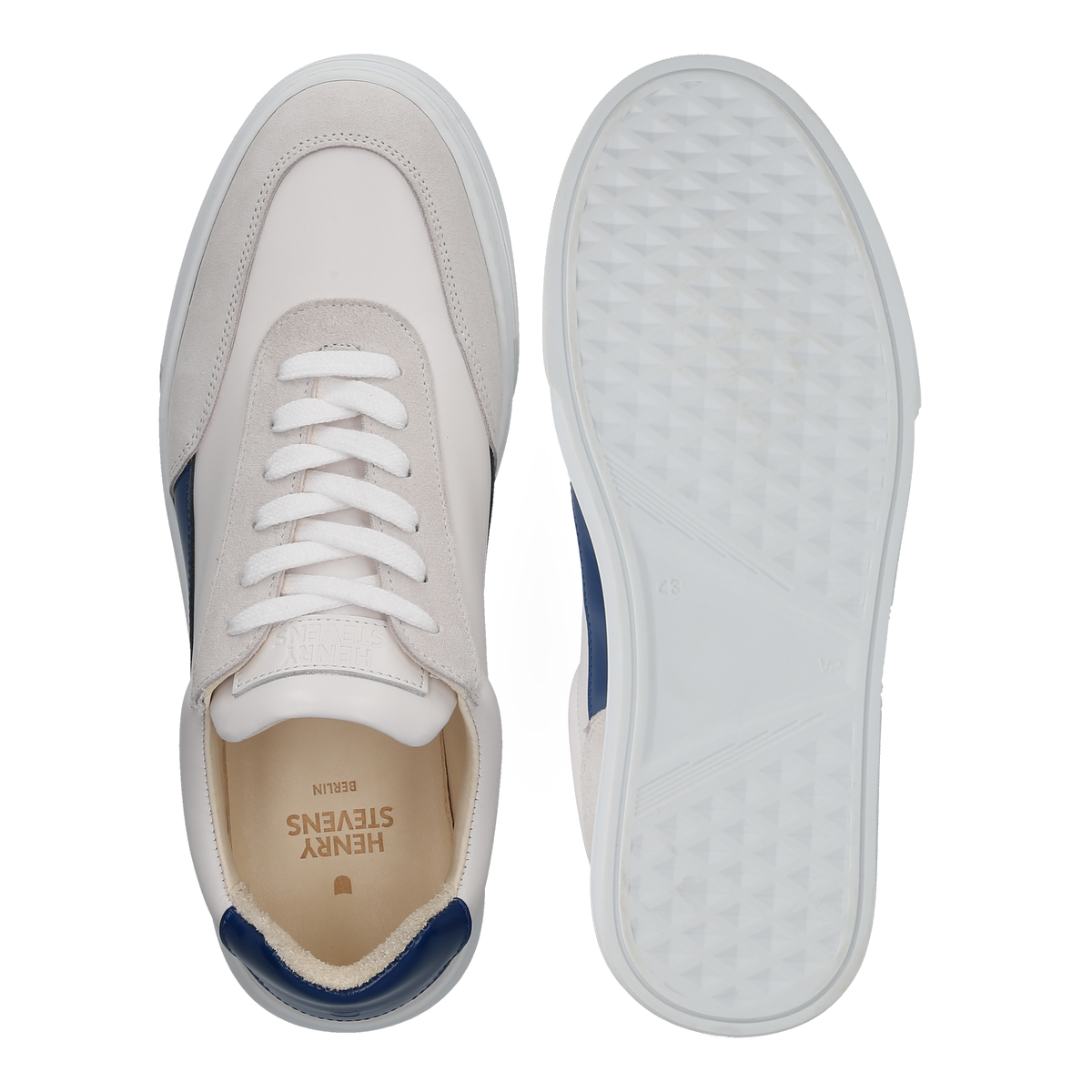 Henry Stevens Herren Sneaker Travis Plain Weiß/Blau
