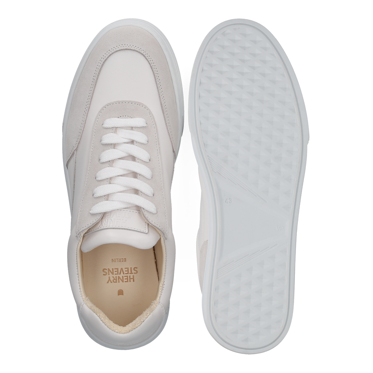 Henry Stevens Herren Sneaker Travis Plain Weiß/Grau