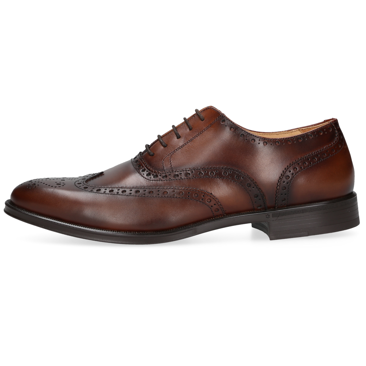 Henry Stevens Men's Classic Wes Full-Brogue Medium Brown
