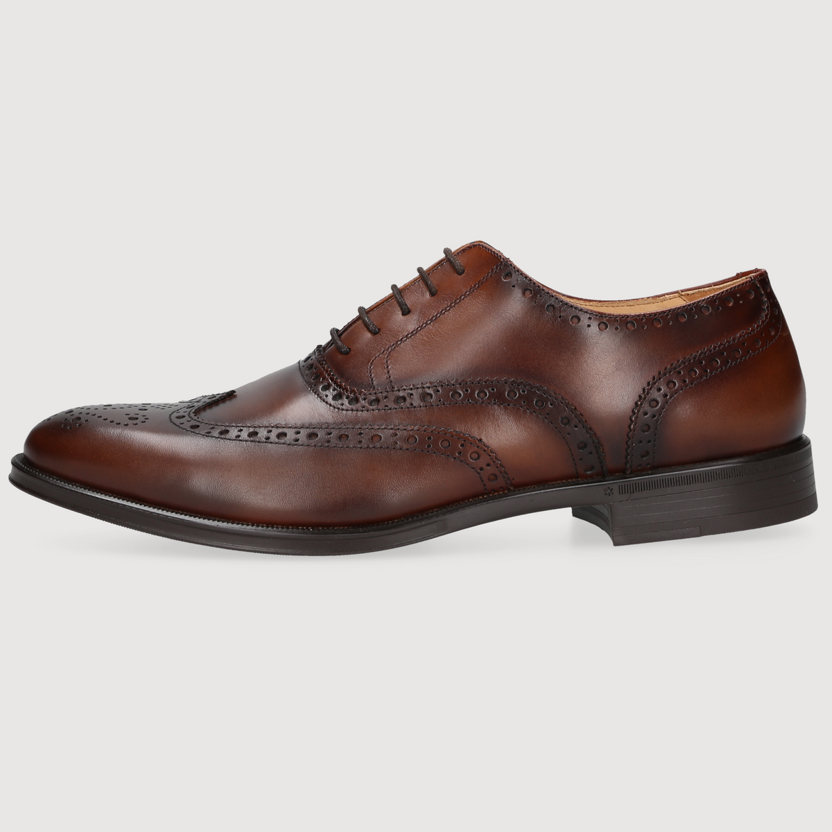 Henry Stevens Herren Klassiker Wes Full-Brogue Mittelbraun