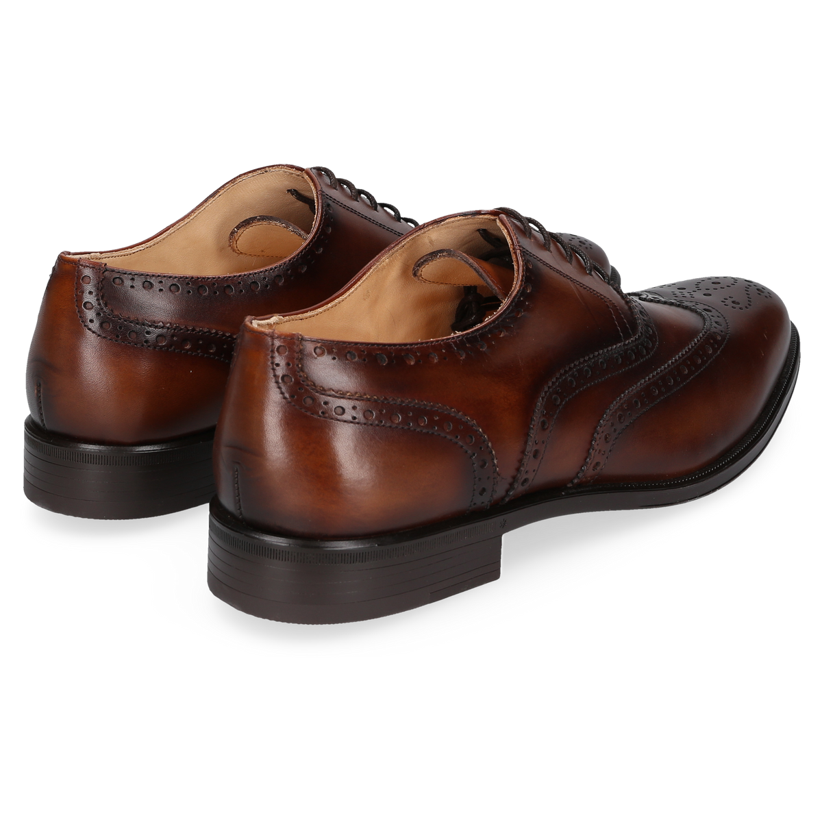 Henry Stevens Men's Classic Wes Full-Brogue Medium Brown
