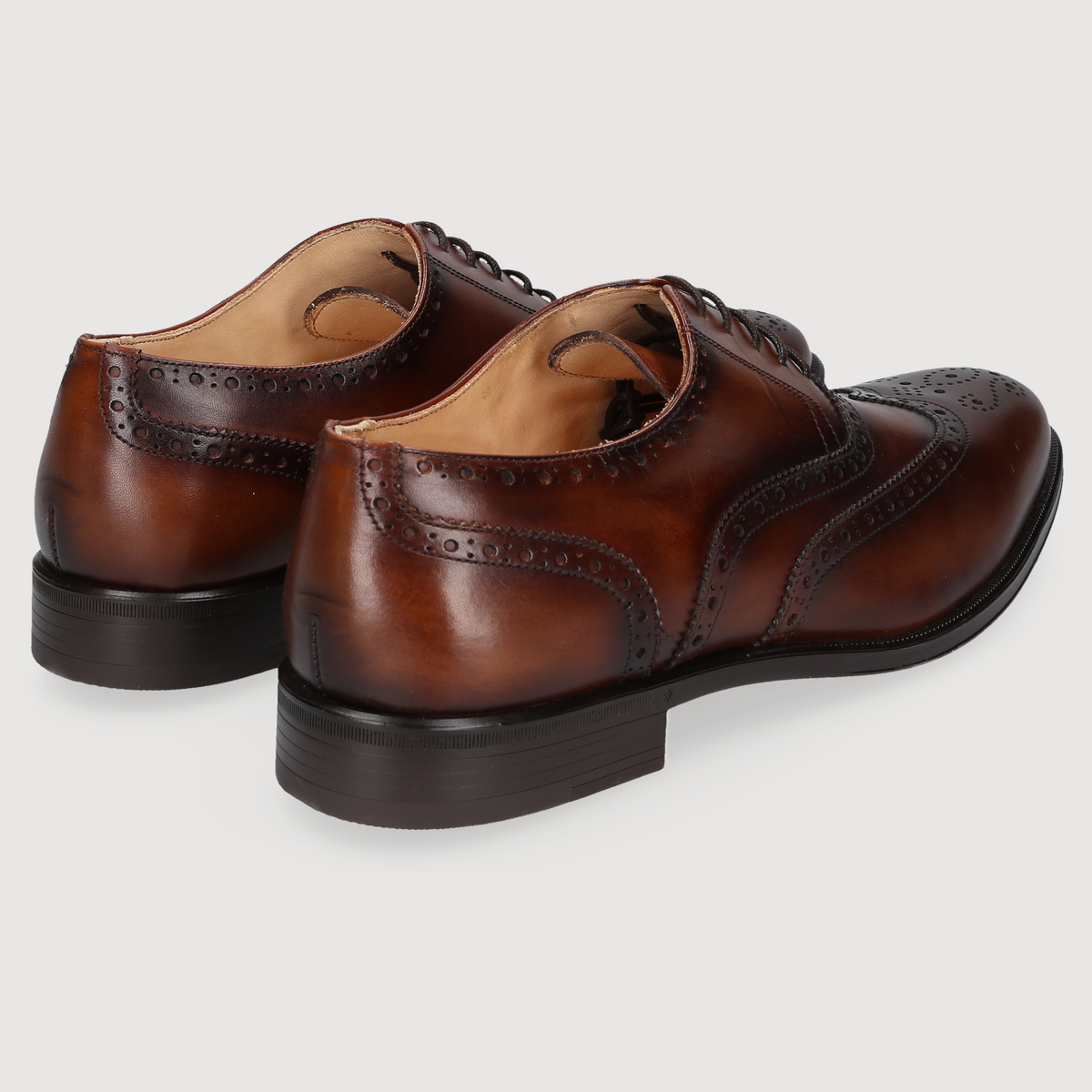 Henry Stevens Herren Klassiker Wes Full-Brogue Mittelbraun