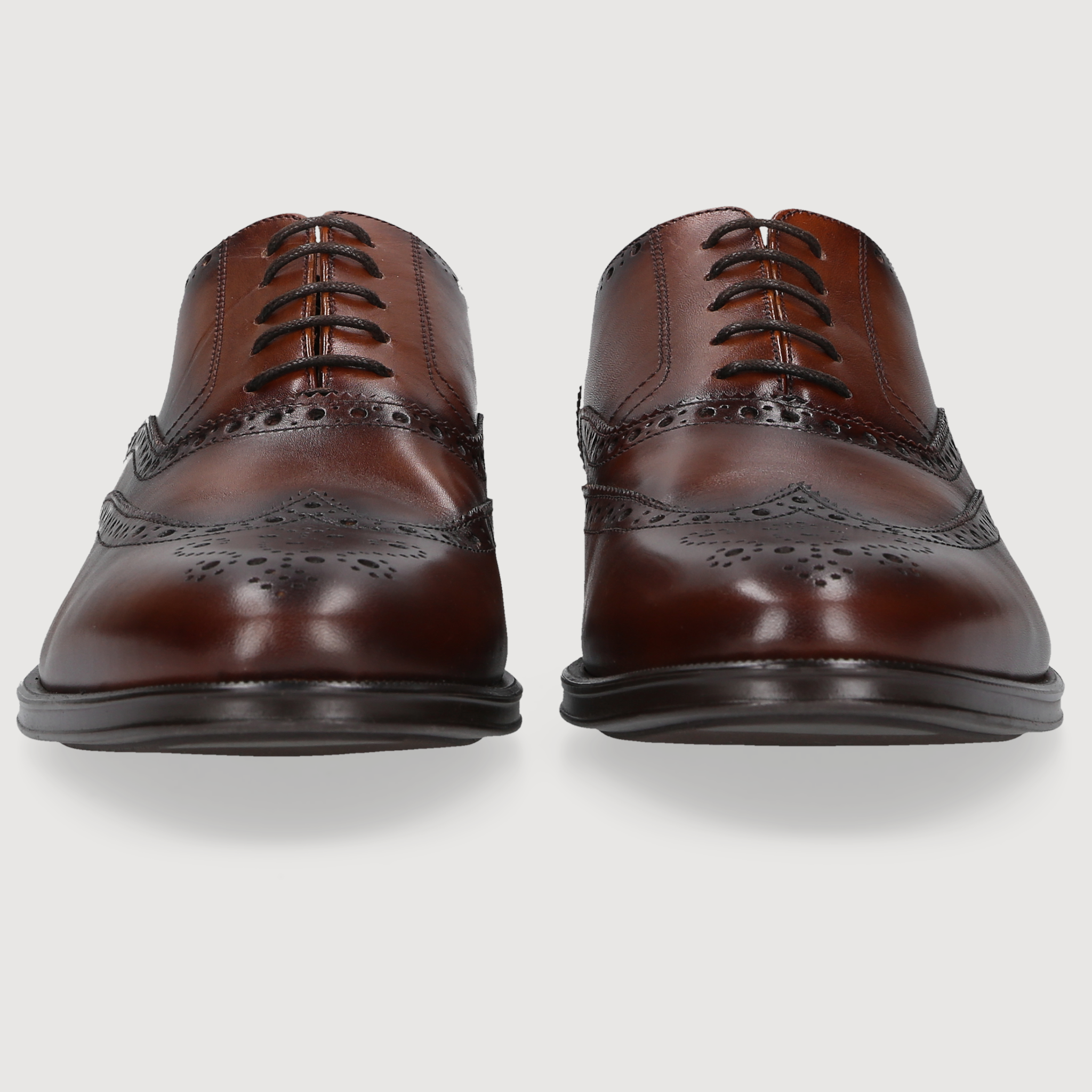 Henry Stevens Herren Klassiker Wes Full-Brogue Mittelbraun