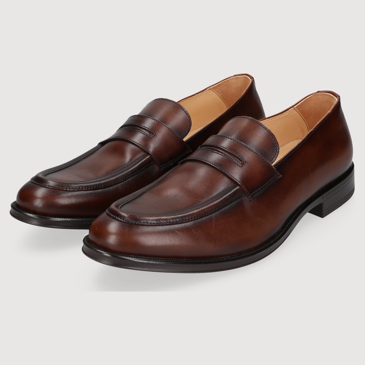 Henry Stevens Herren Loafer Wes Penny Mittelbraun