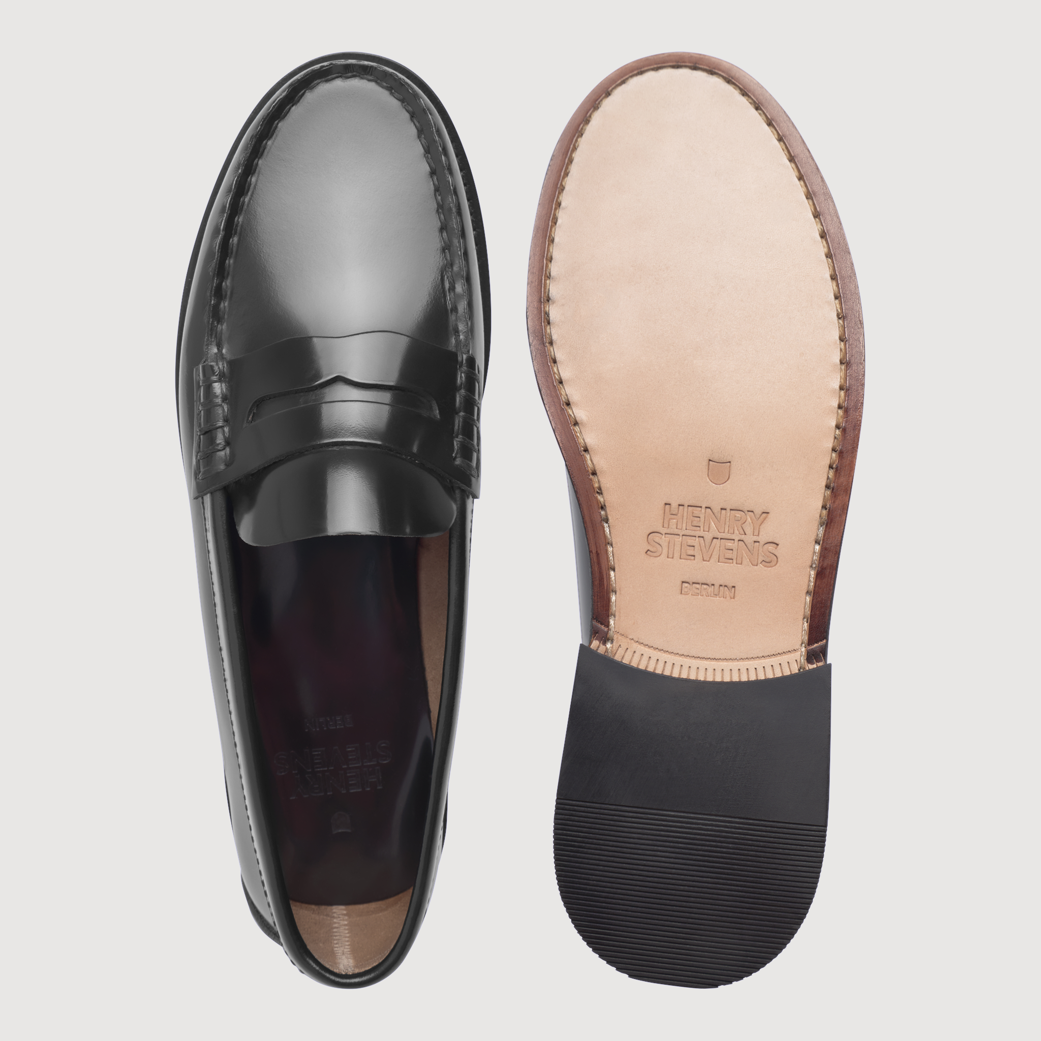 Henry Stevens Damen Loafer Hunter Penny Schwarz