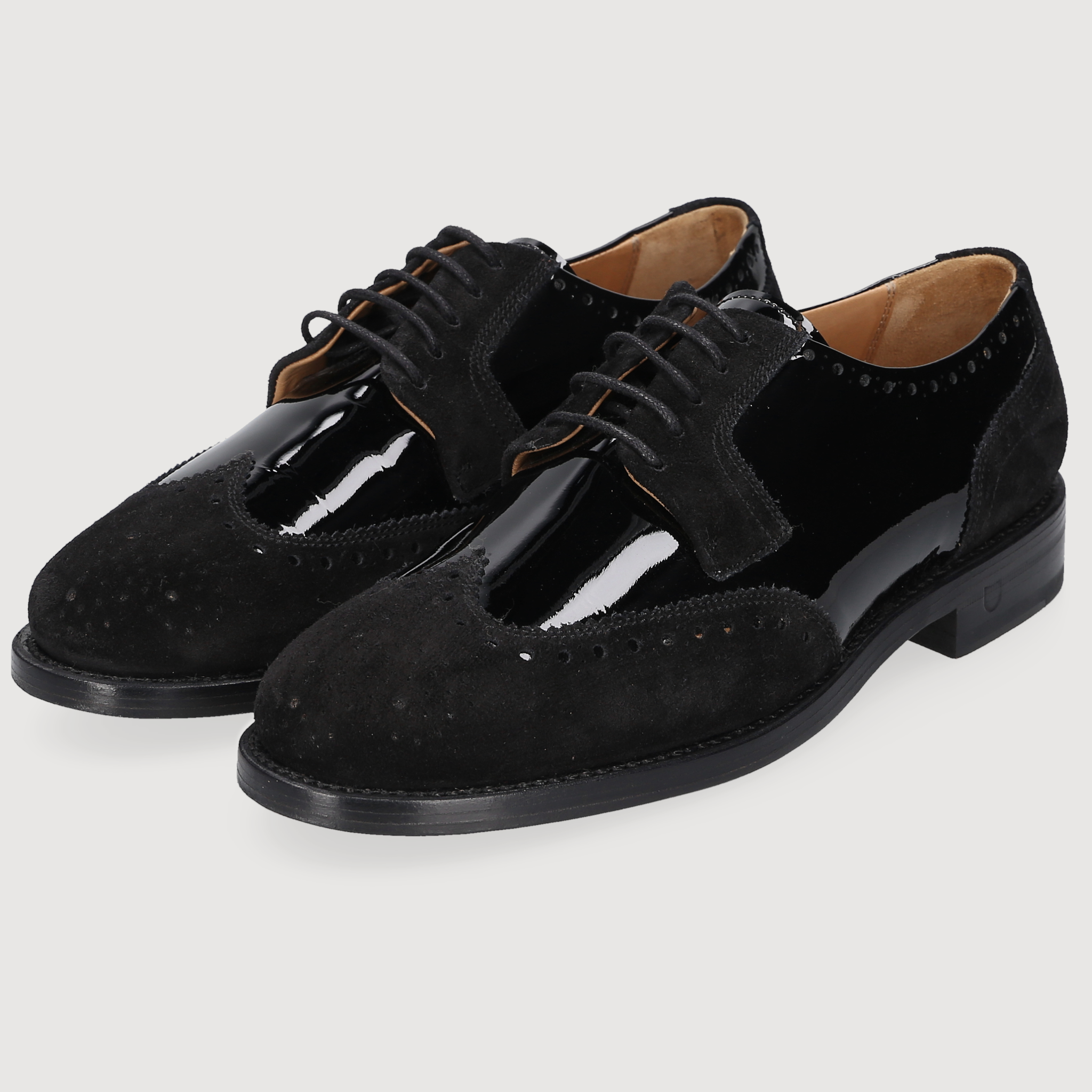Henry Stevens Damen Klassiker Ella Full-Brogue Schwarz