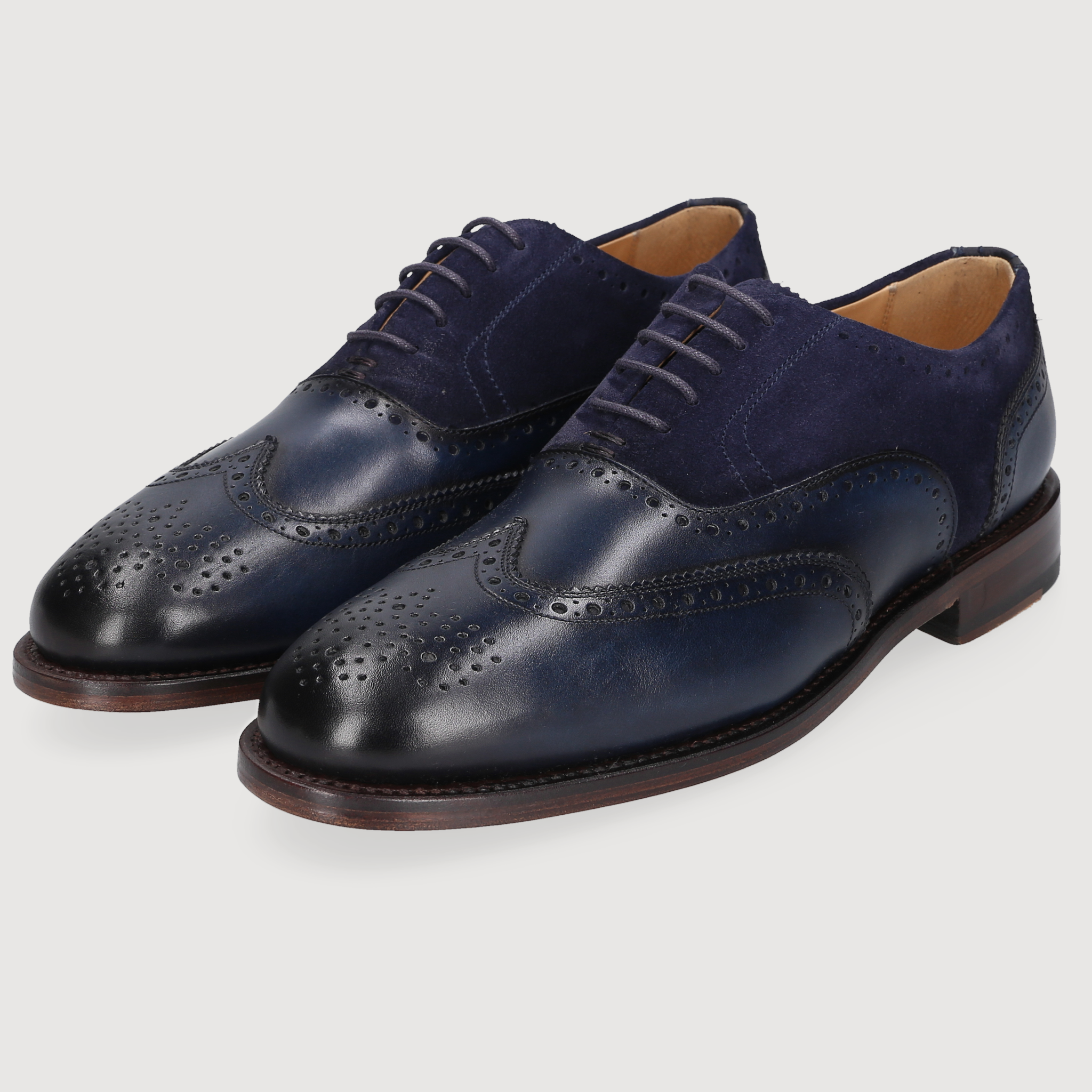 Henry Stevens Damen Klassiker Ella Full-Brogue Blau