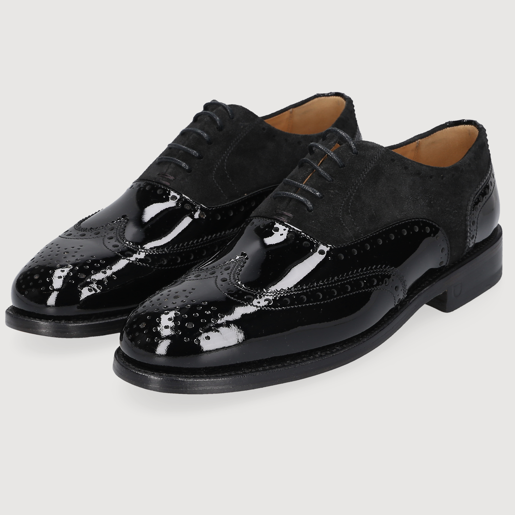 Henry Stevens Damen Klassiker Ella Full-Brogue Schwarz