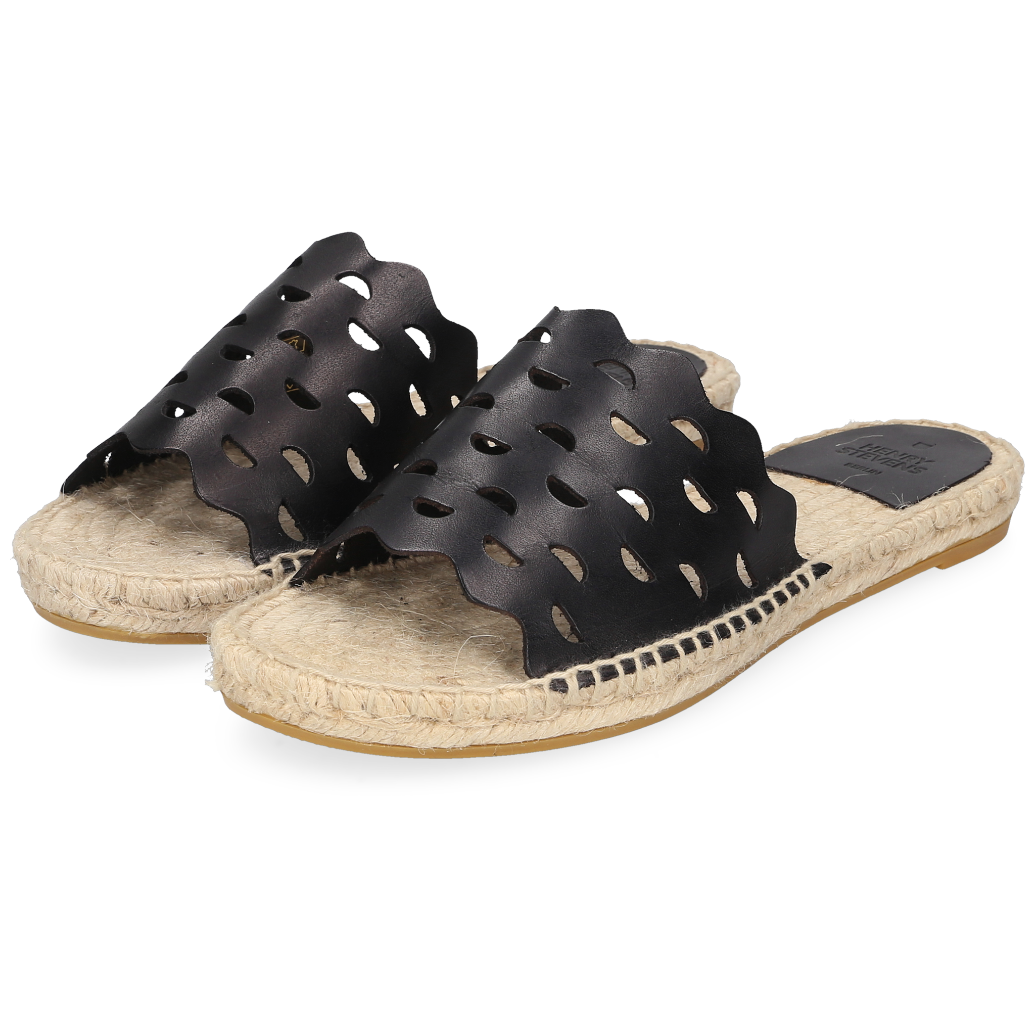 Henry Stevens Damen Espadrille Taylor Plain Schwarz