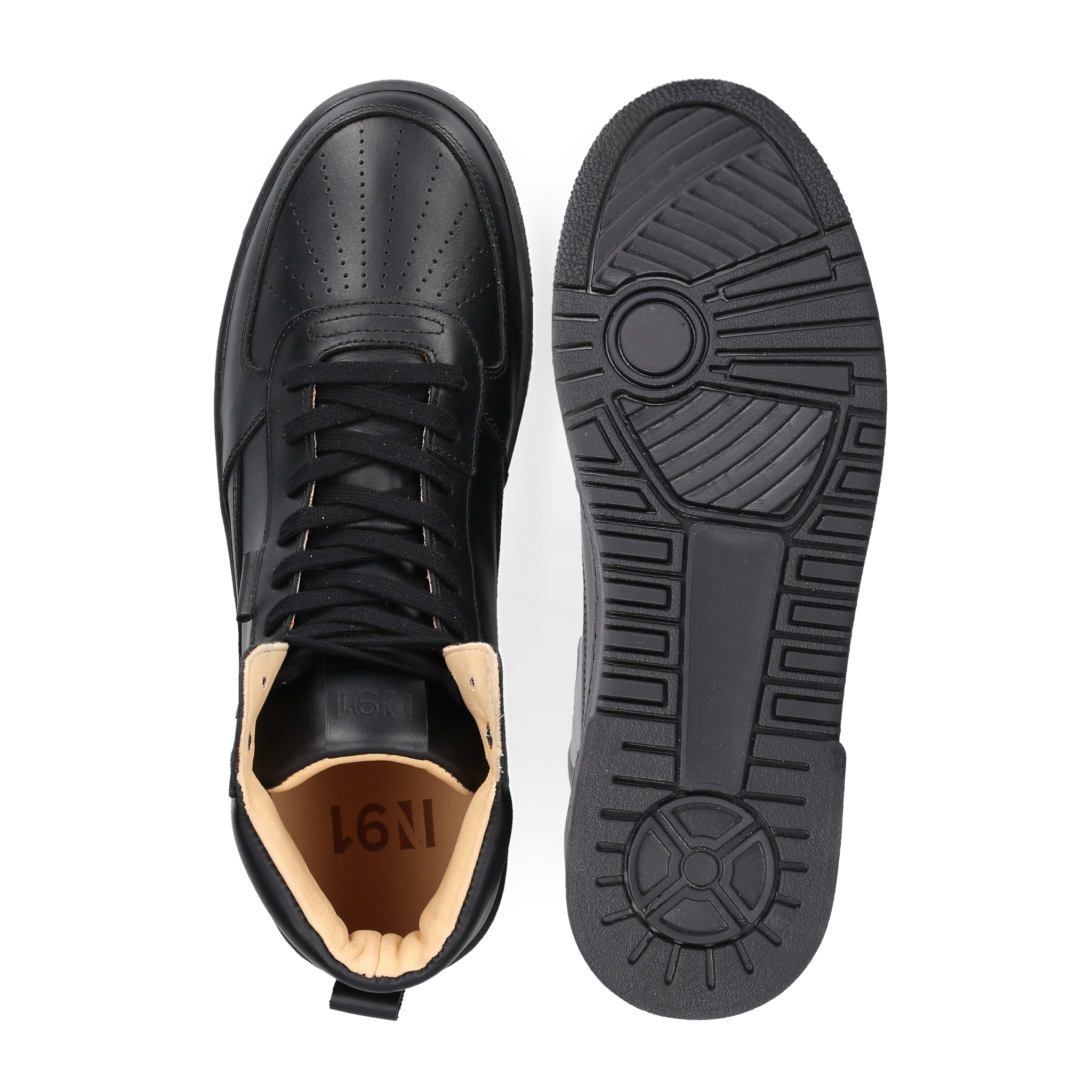 N91 Herren Sneaker Bball Plain Schwarz
