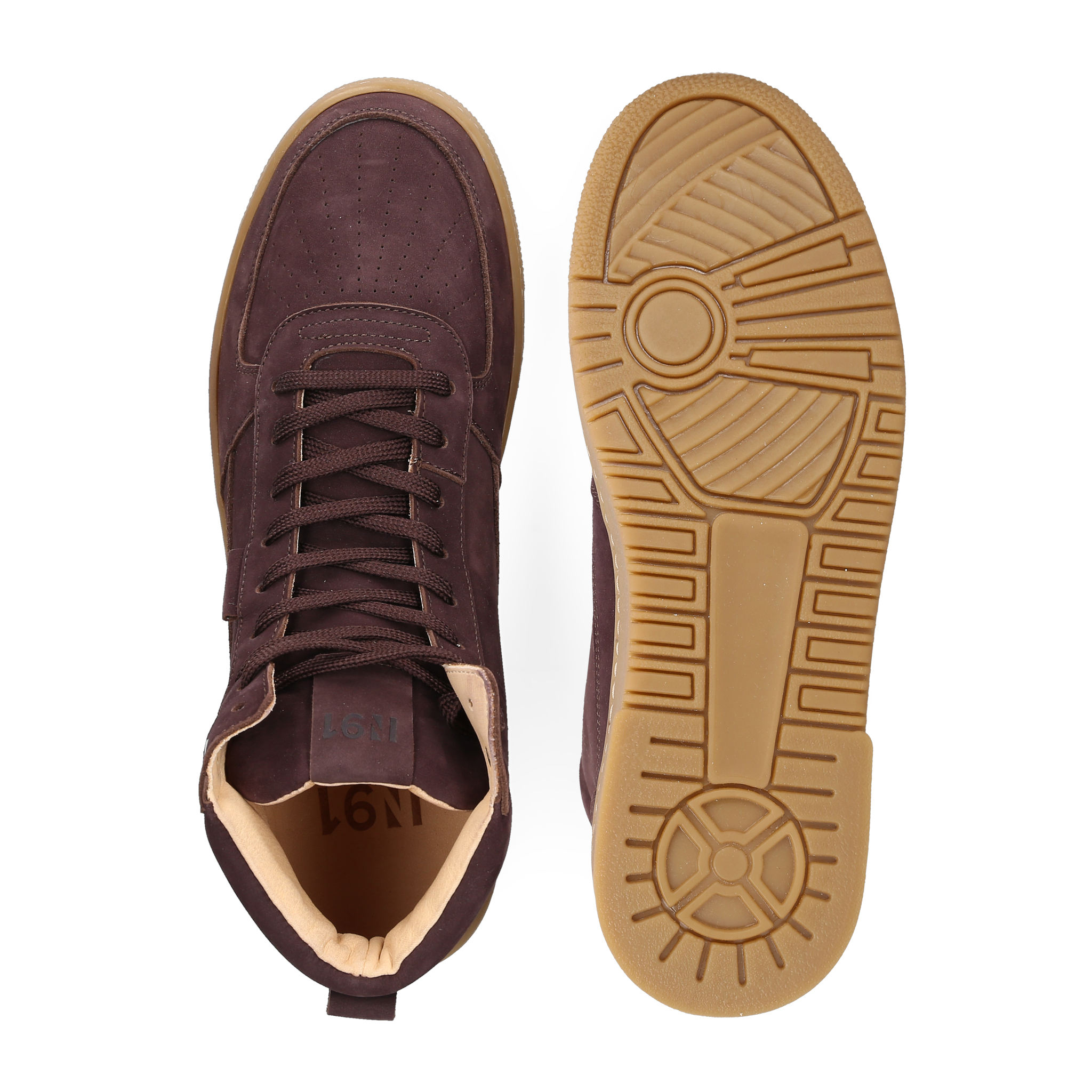N91 Herren Sneaker Bball Plain Dunkelbraun