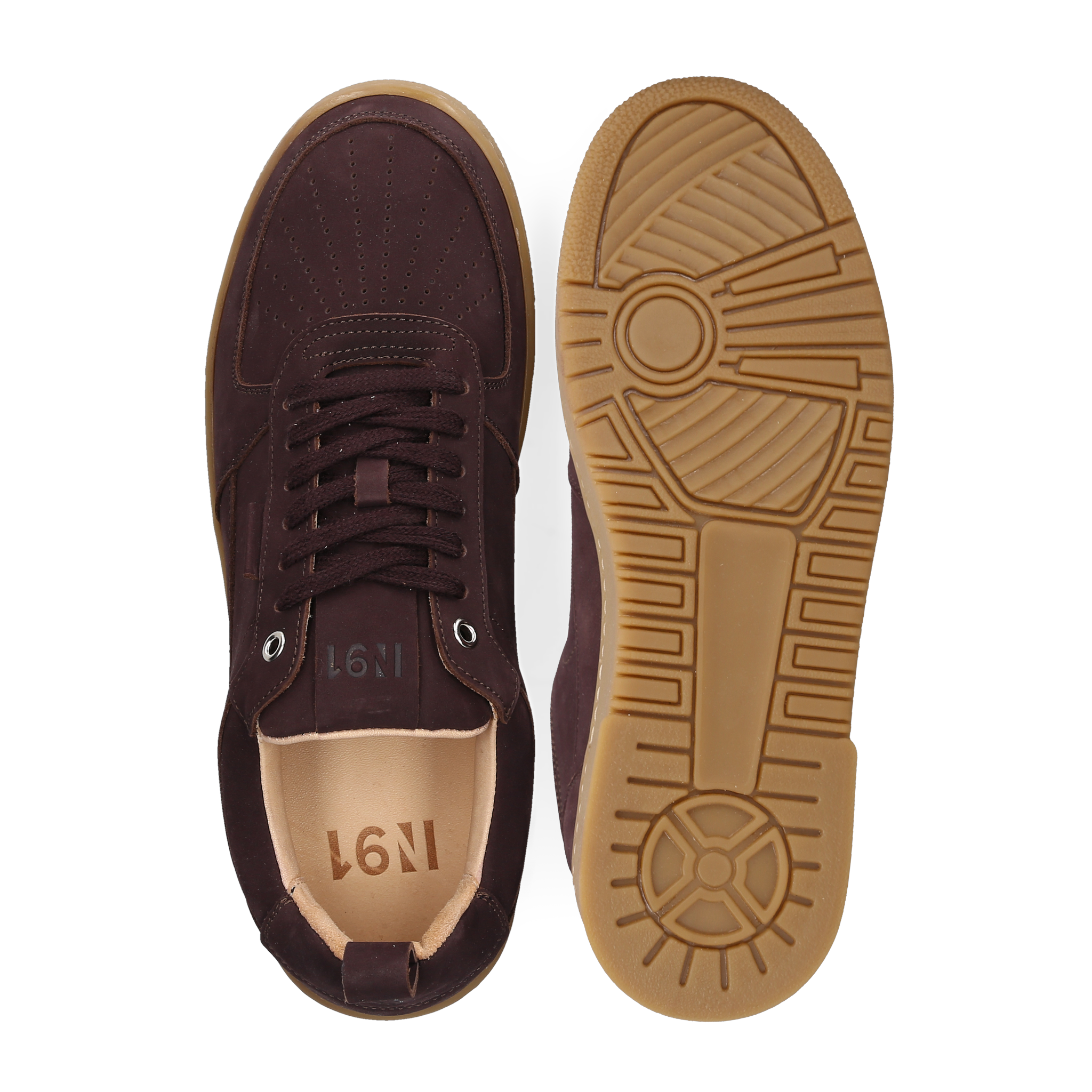 N91 Herren Sneaker Bball Plain Dunkelbraun