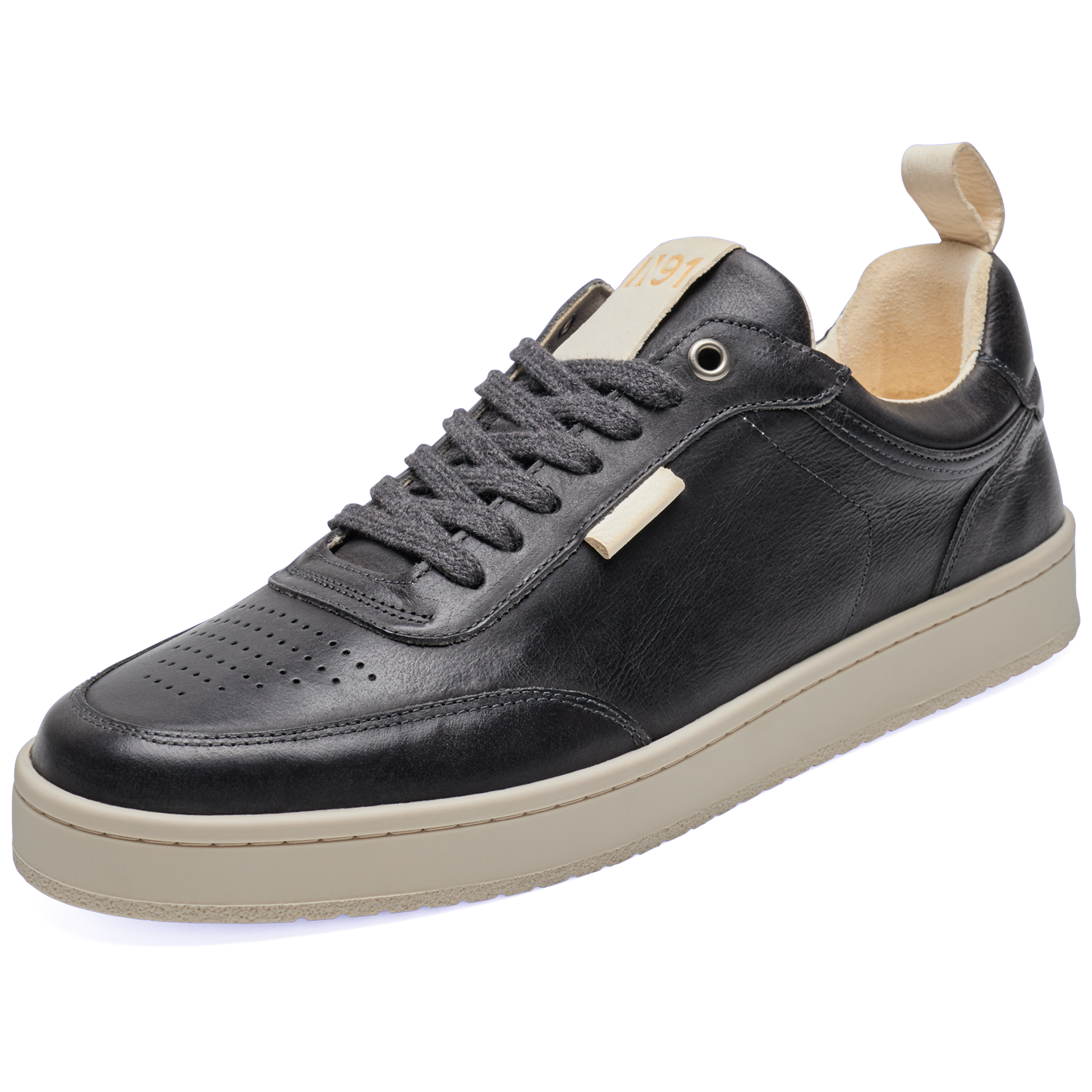 N91 Herren Sneaker Court Plain Grau