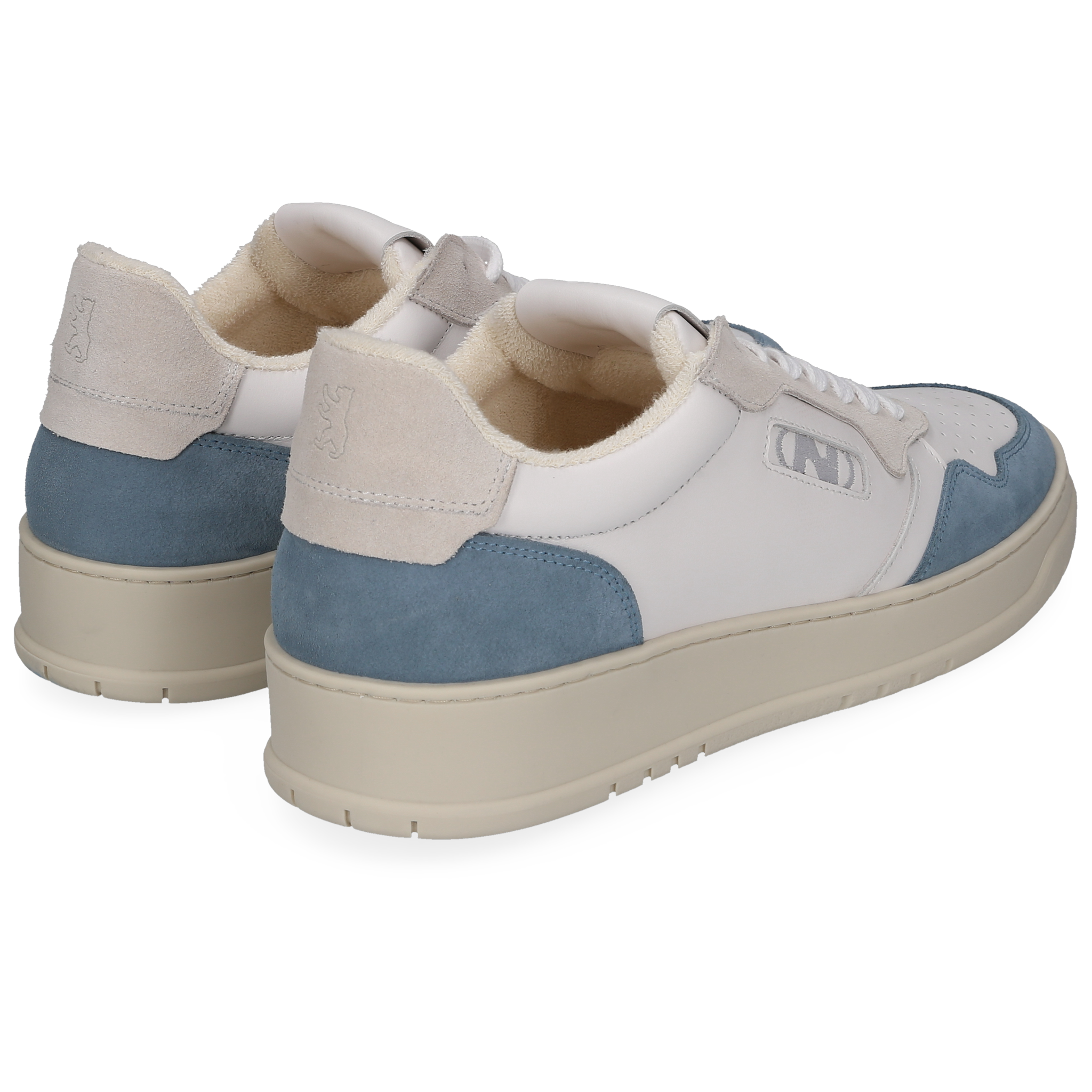N91 Herren Sneaker Vintage One Plain White/Seegreen