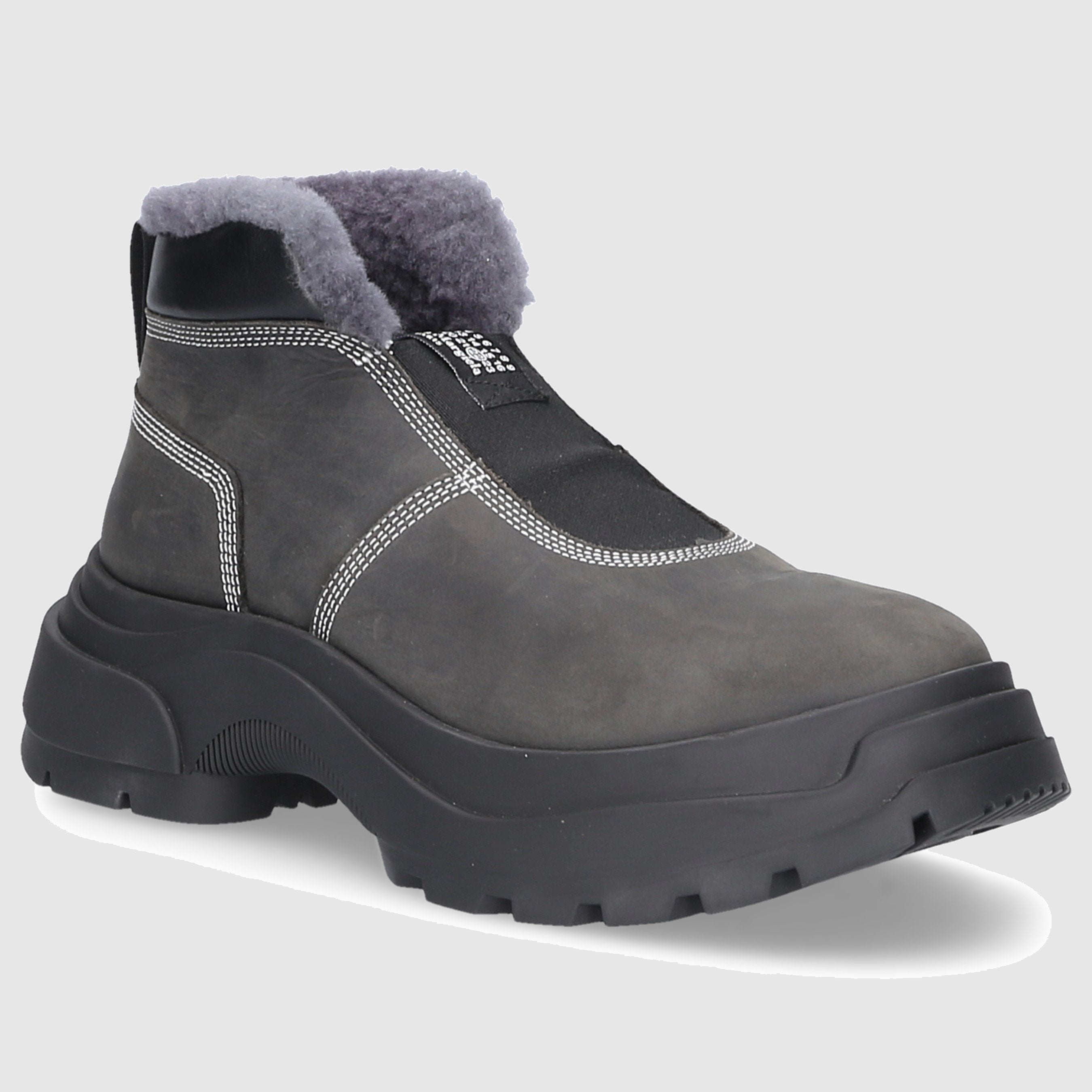 Maison Margiela Damen Stiefeletten FUR-TRIMMED Nubukleder