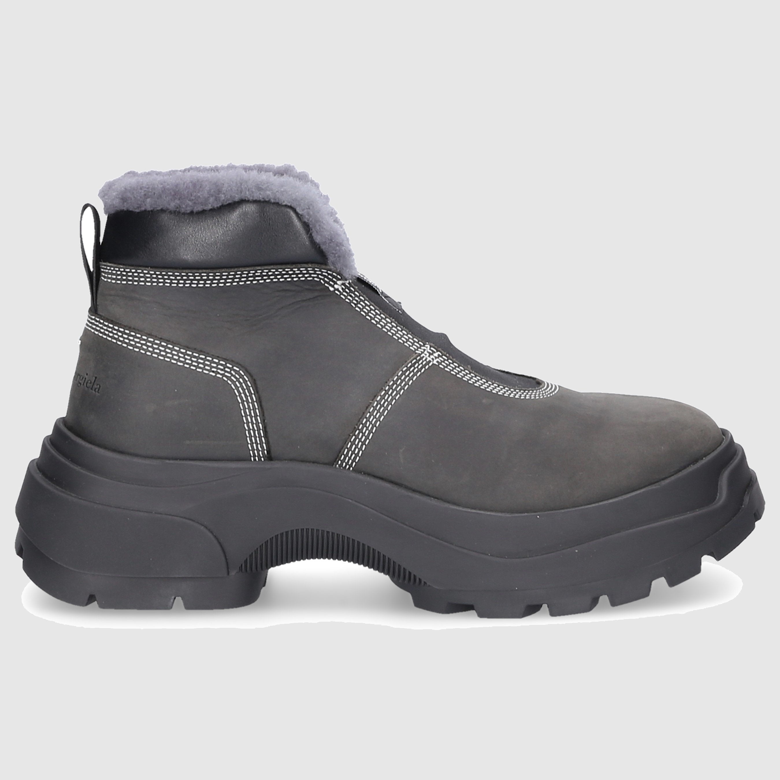 Maison Margiela Damen Stiefeletten FUR-TRIMMED Nubukleder