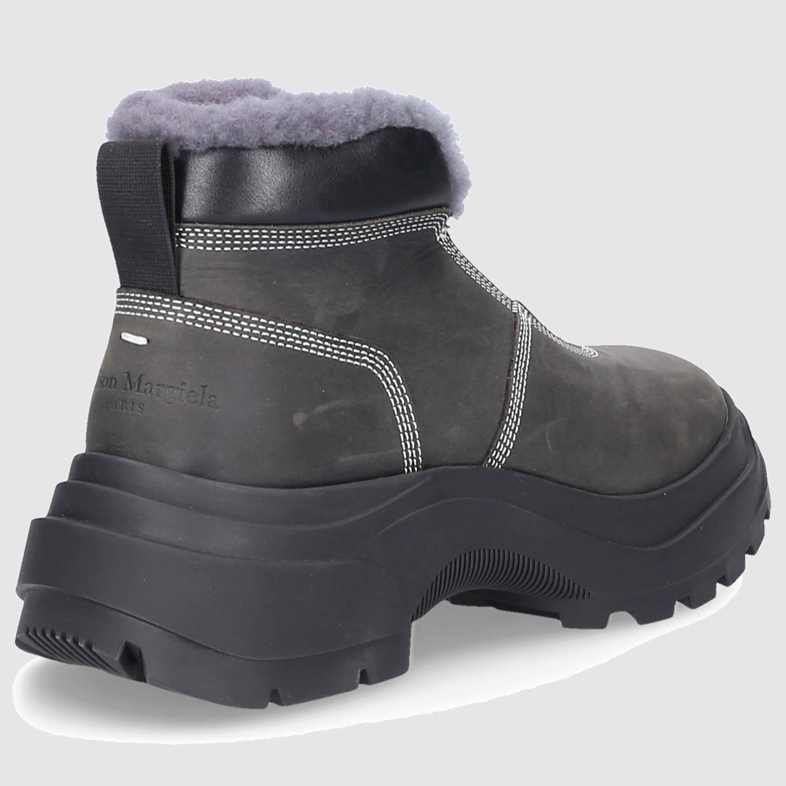 Maison Margiela Damen Stiefeletten FUR-TRIMMED Nubukleder