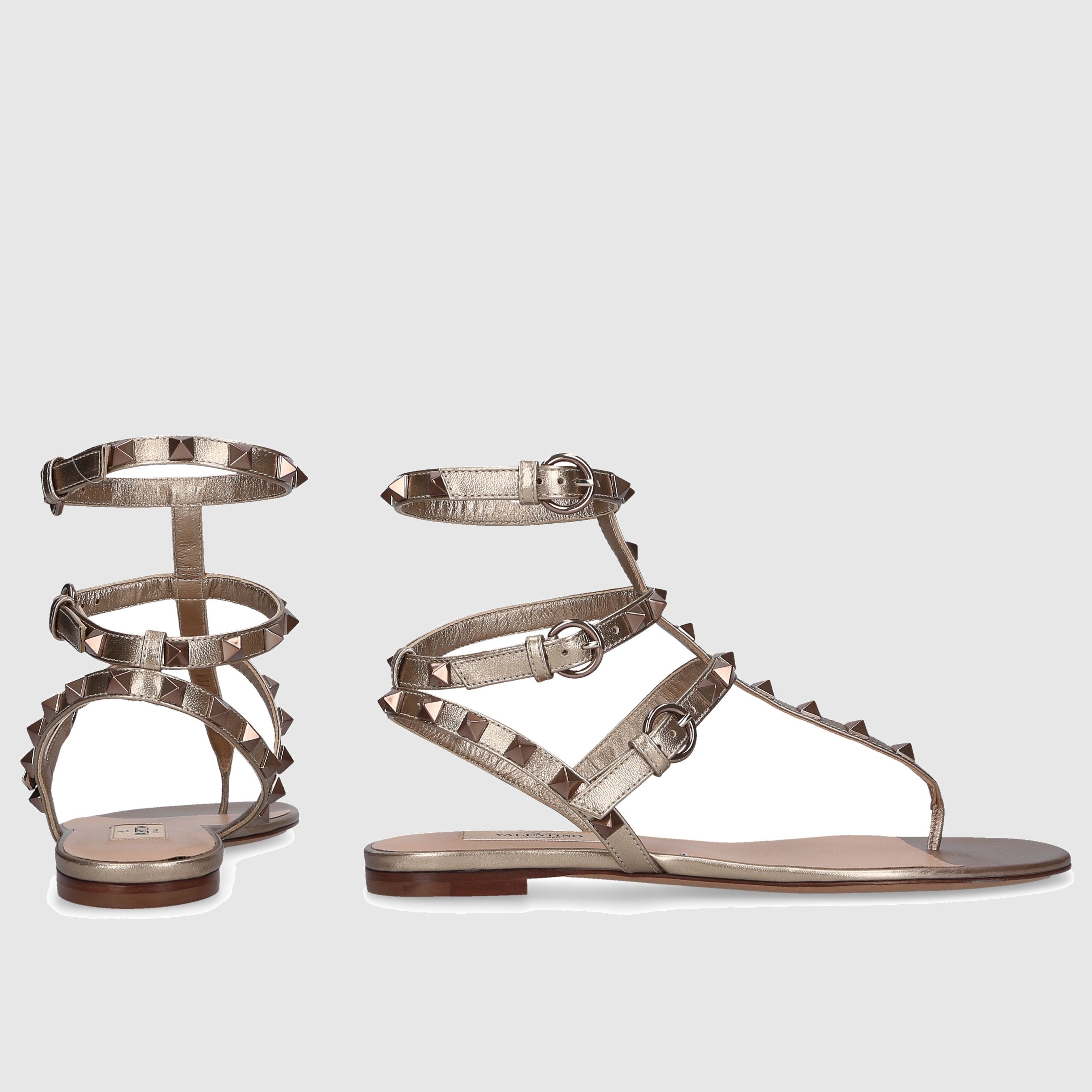 Valentino Garavani Damen Zehentrenner ROCKSTUD Kalbsleder