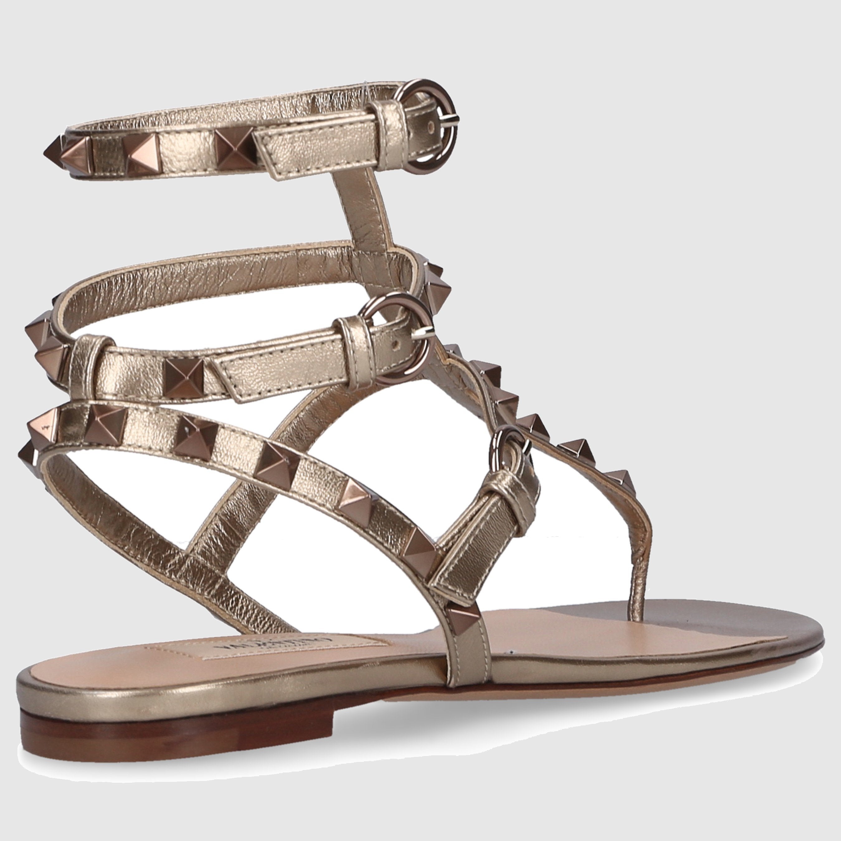 Valentino Garavani Damen Zehentrenner ROCKSTUD Kalbsleder