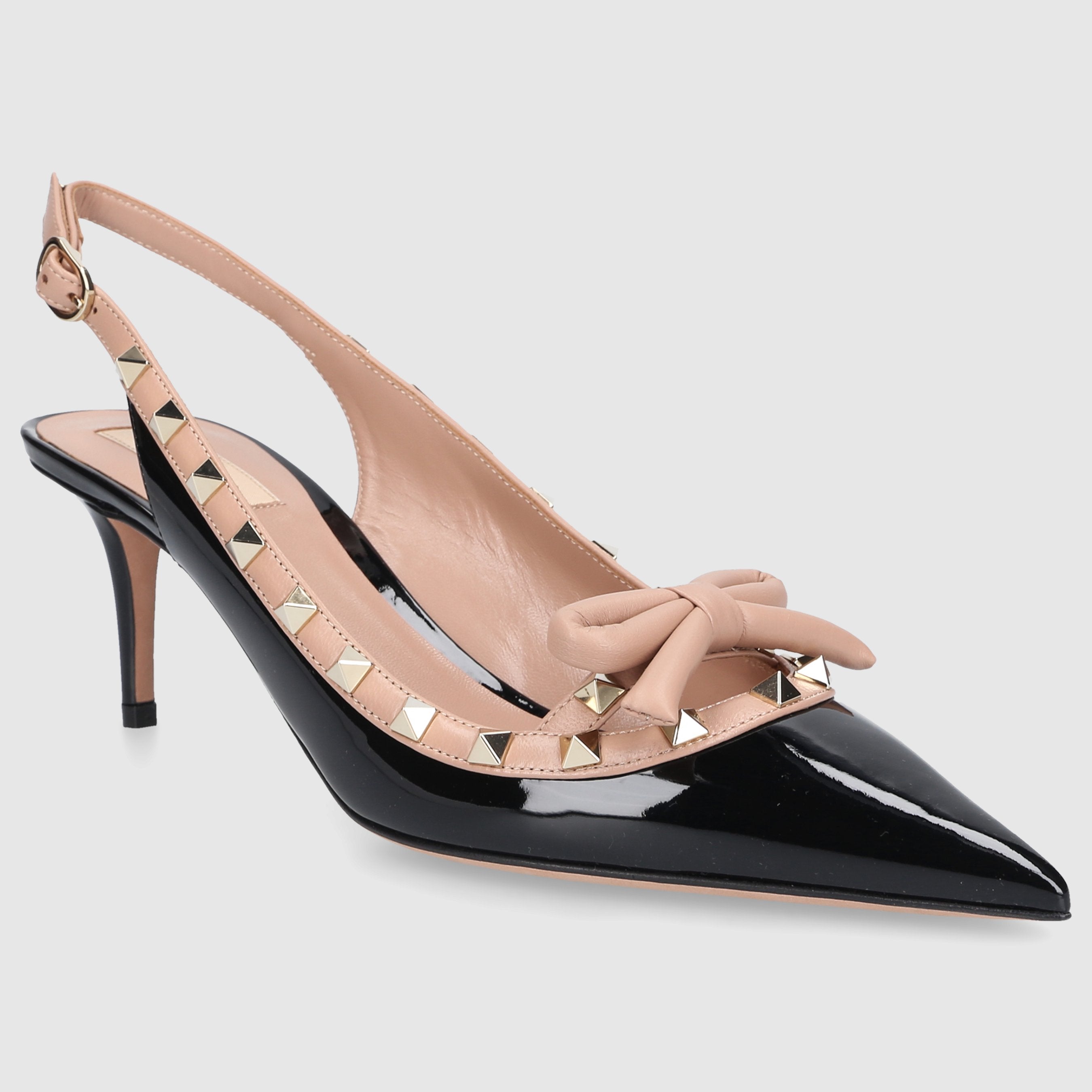 Valentino Garavani Damen Slingpumps ROCKSTUD BOW Lackleder