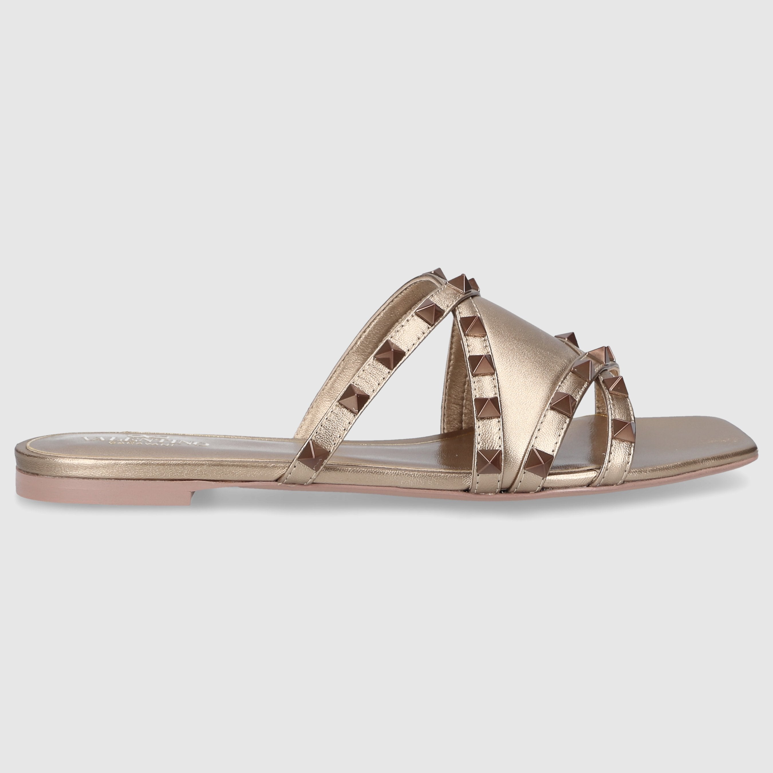 Valentino Garavani Damen Pantoletten ROCKSTUD Kalbsleder