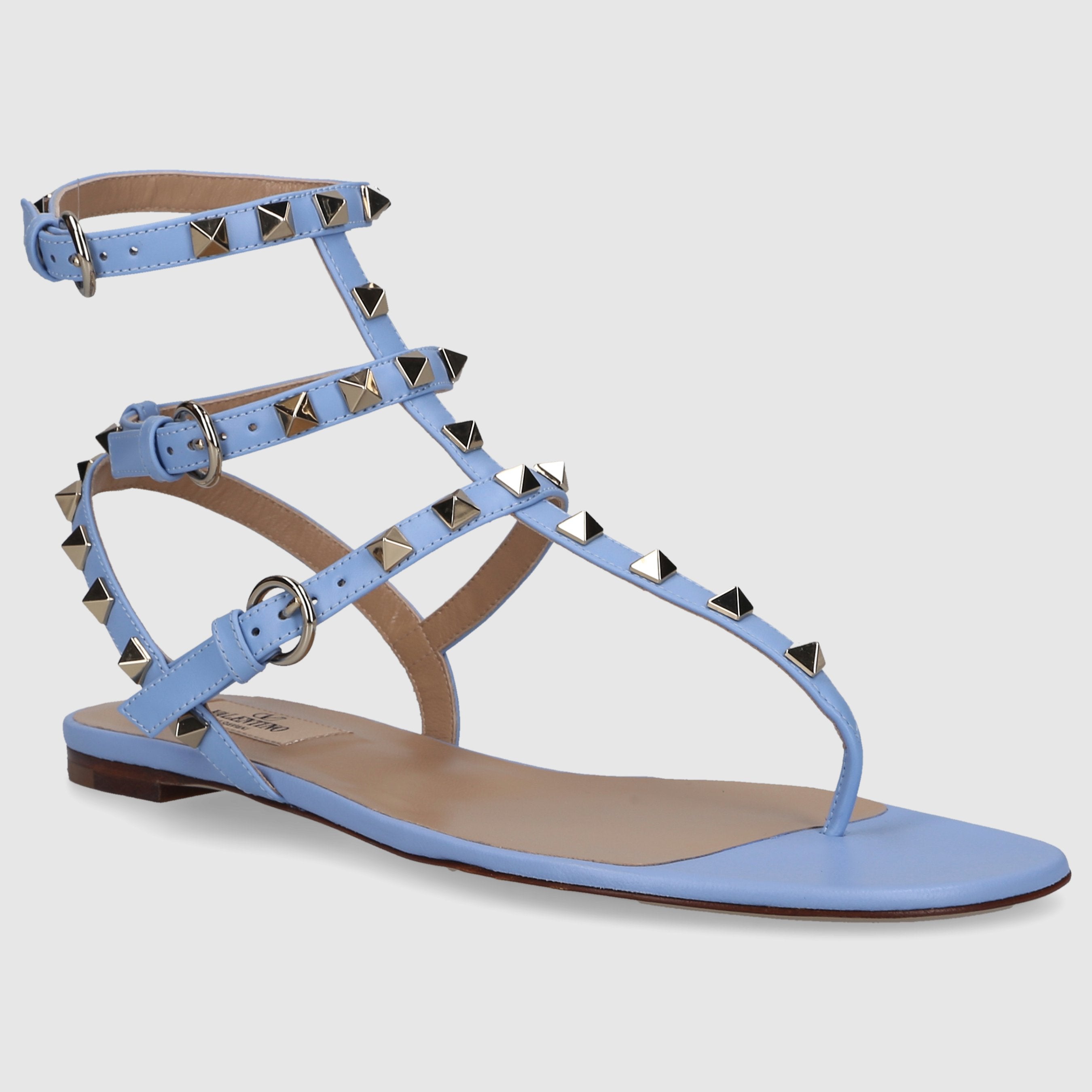 Valentino Garavani Damen Zehentrenner ROCKSTUD Kalbsleder