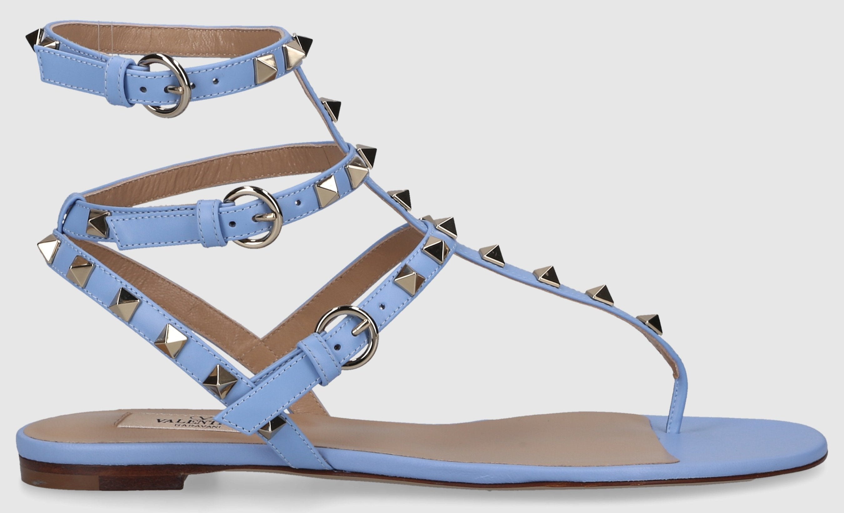 Valentino Garavani Damen Zehentrenner ROCKSTUD Kalbsleder