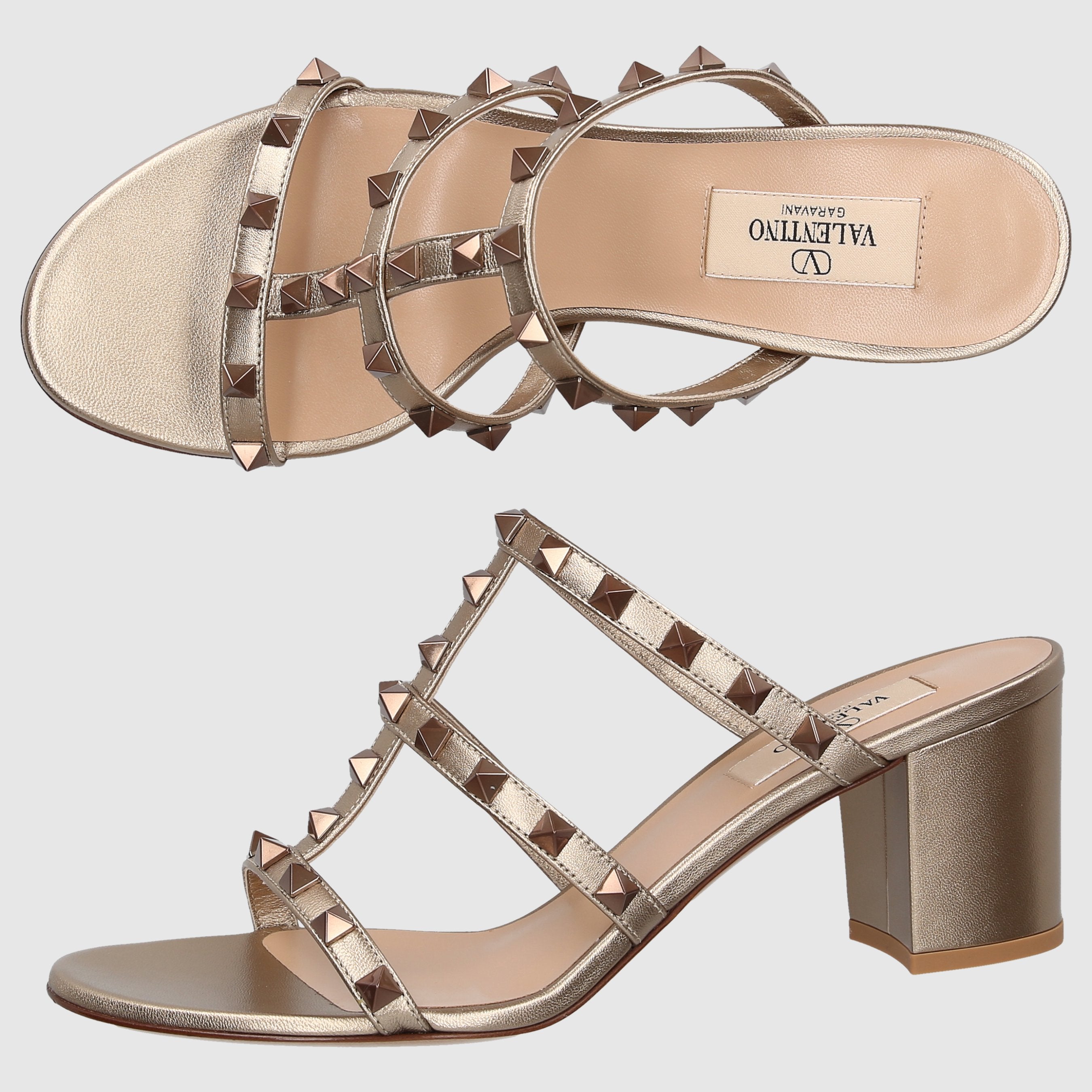 Valentino Garavani Damen Sandalen ROCKSTUD  Kalbsleder