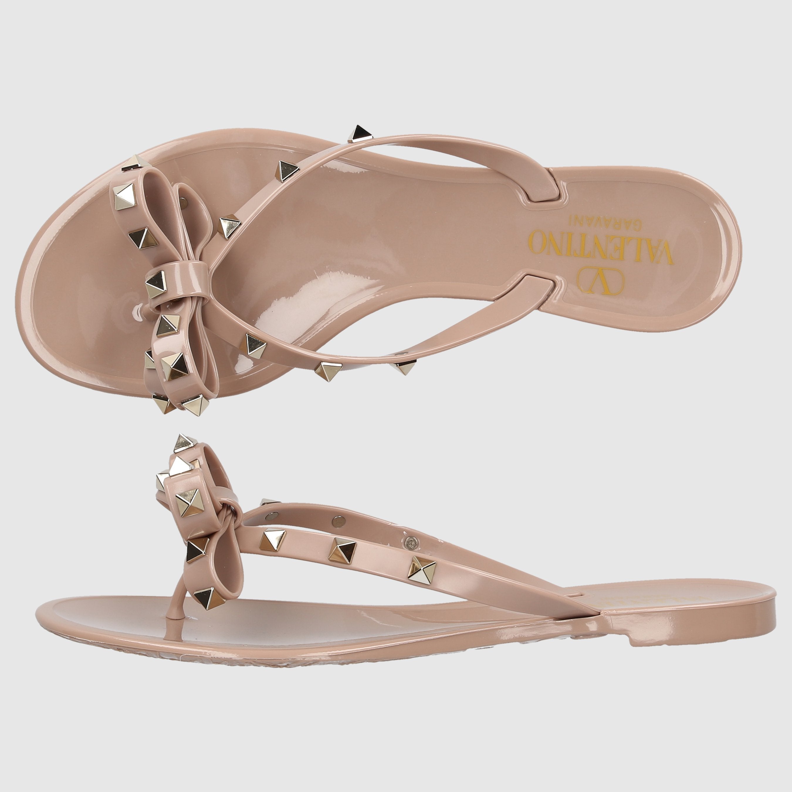 Valentino Garavani Damen Zehentrenner FLIPFLOPS ROCKSTUD PVC