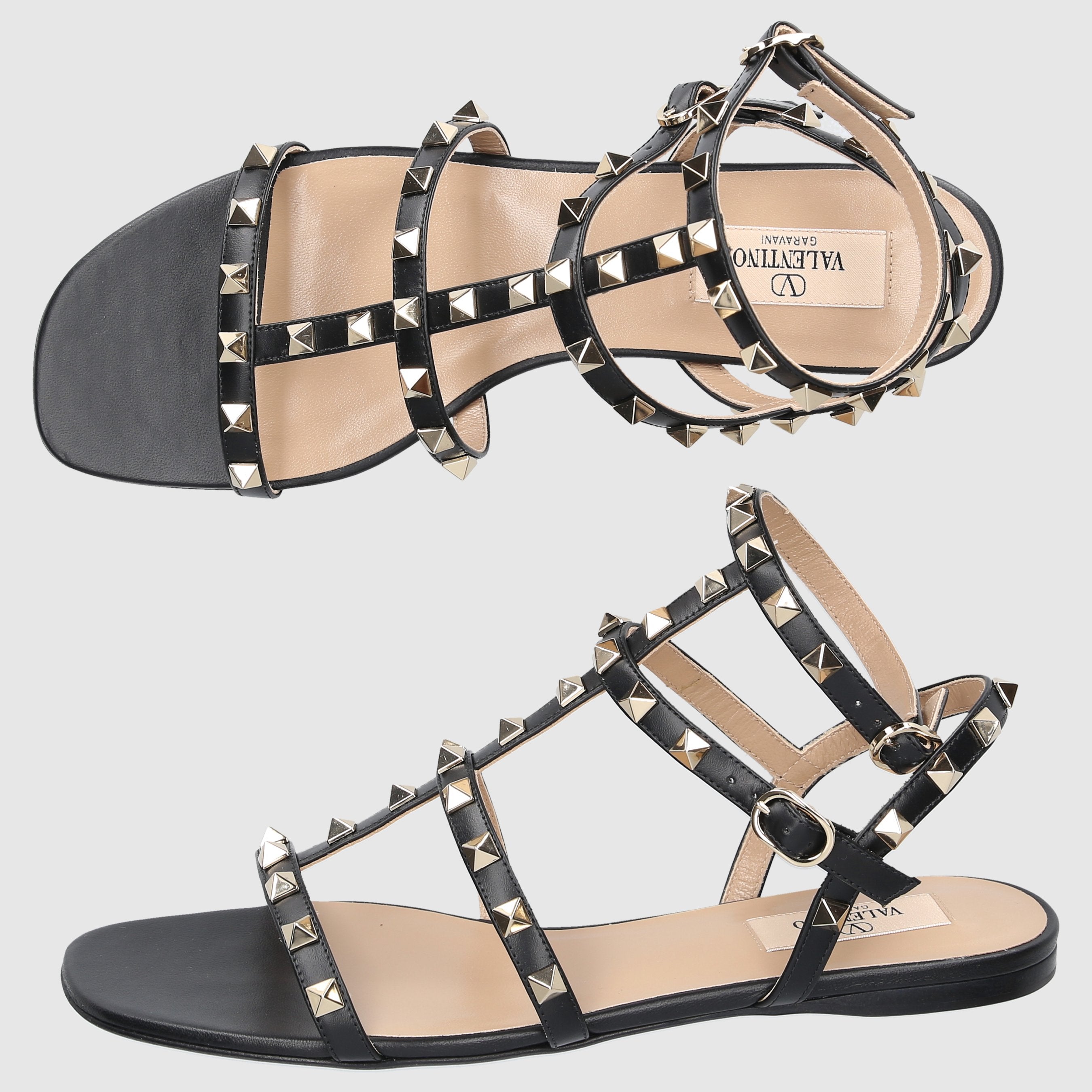Valentino Garavani Damen Riemchensandalen ROCKSTUD Kalbsleder