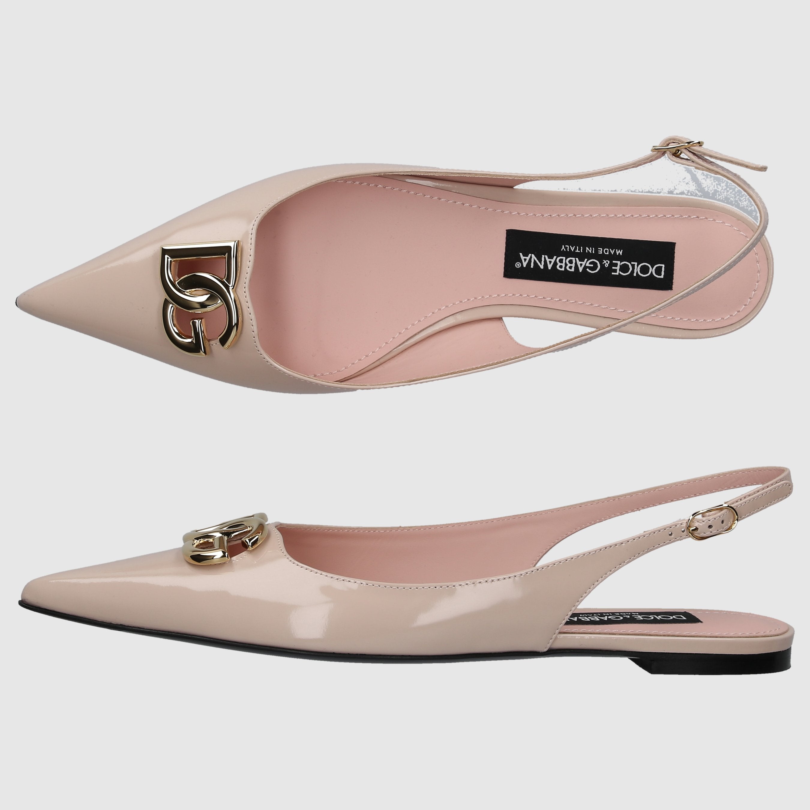 Dolce & Gabbana Damen Sling-Ballerinas LOLLO Lackleder