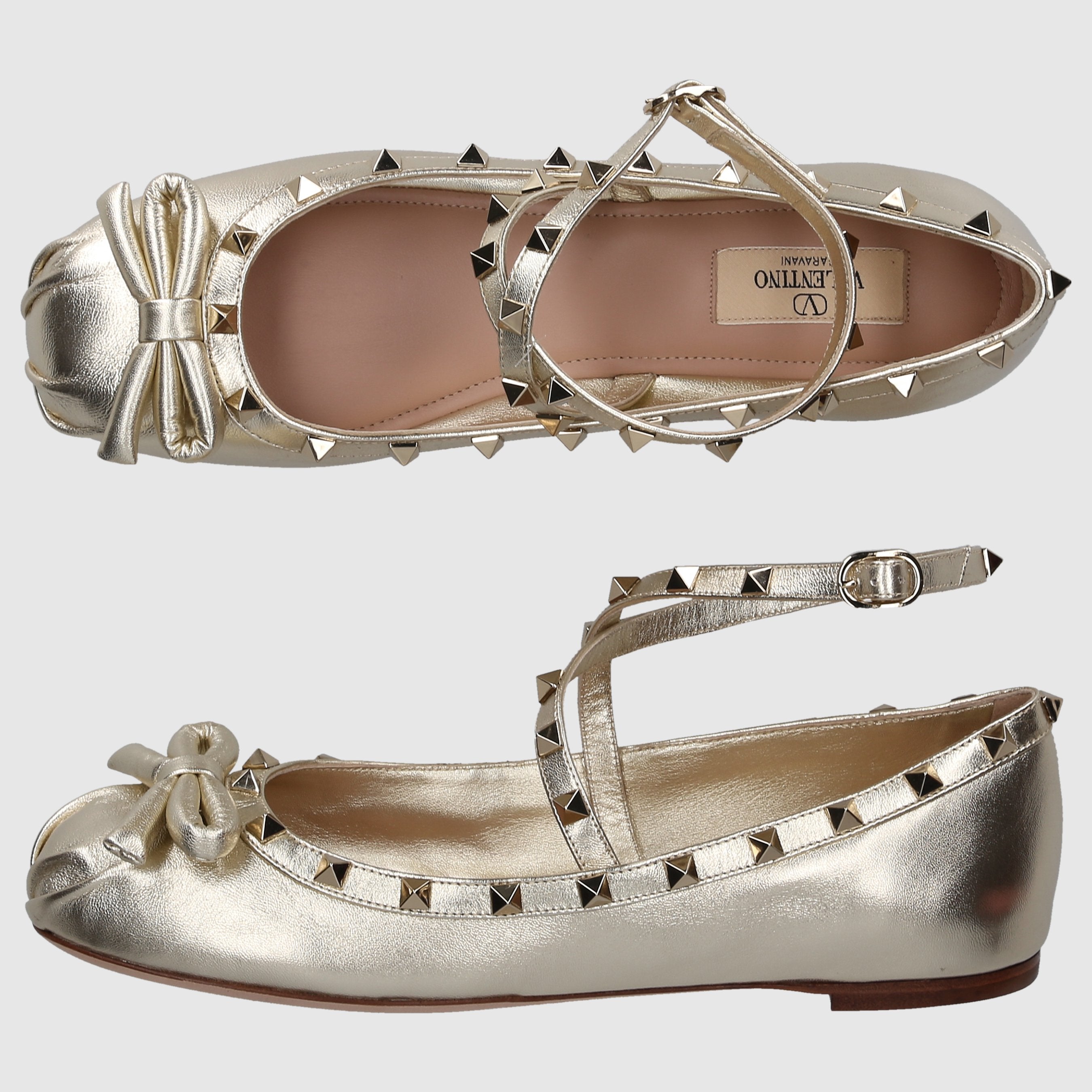 Valentino Garavani Damen Ballerinas ROCKSTUD Nappaleder