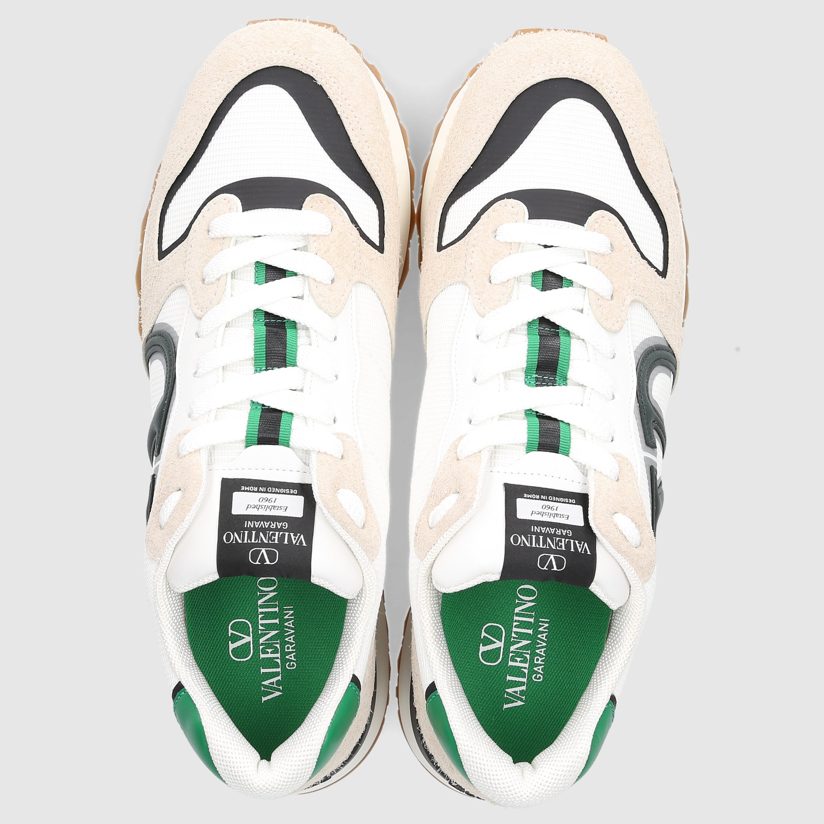 Valentino Garavani Herren Sneaker low 5Y2S0H17 Veloursleder Mesh weiß-kombi