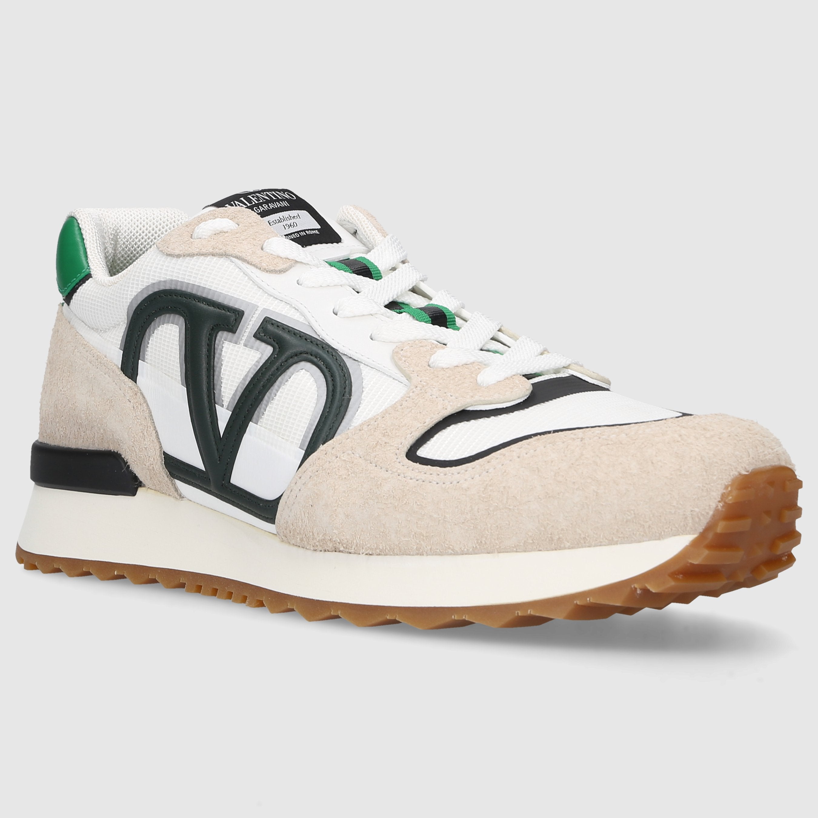 Valentino Garavani Herren Sneaker low 5Y2S0H17 Veloursleder Mesh weiß-kombi
