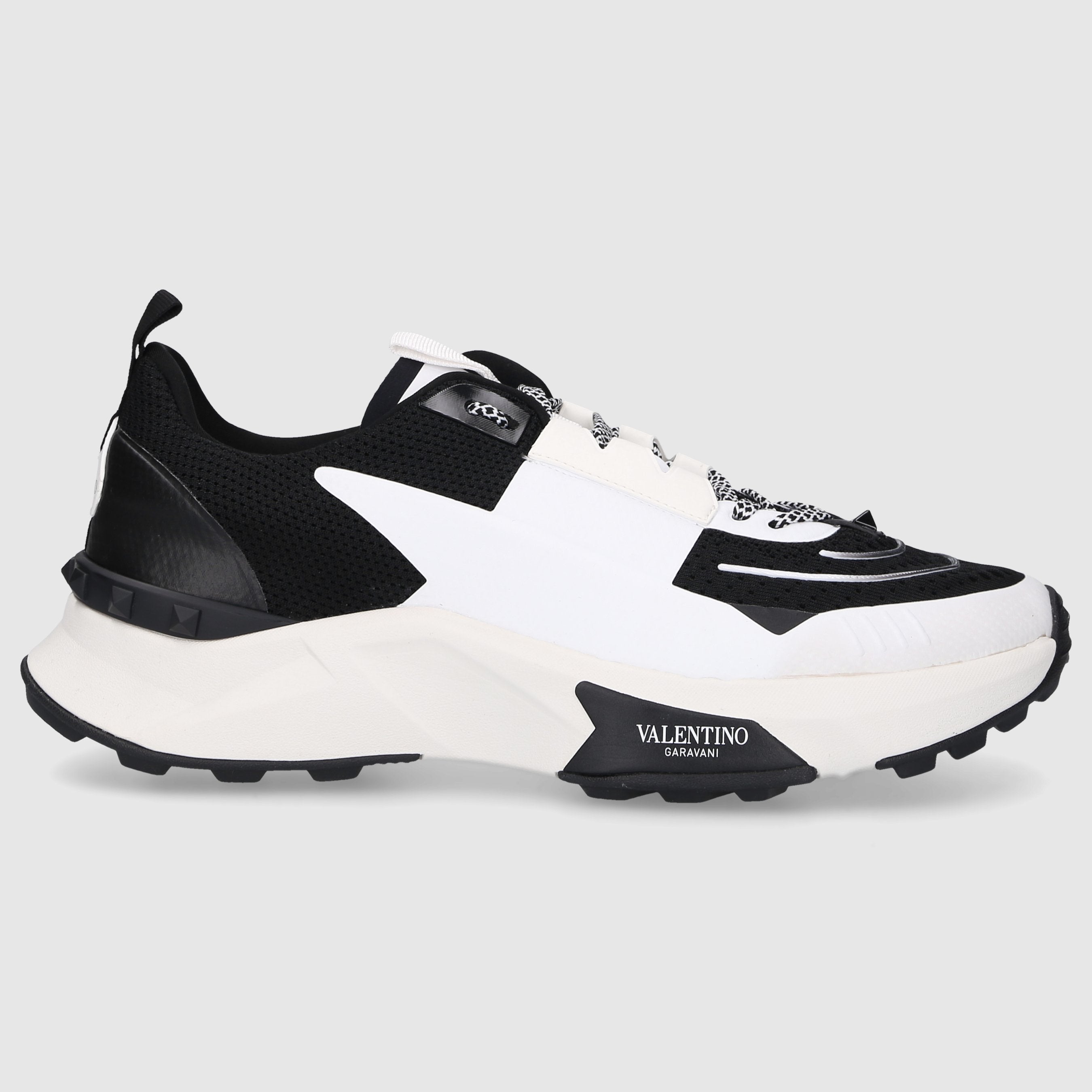 Valentino Garavani Herren Sneaker low 5Y2S0H96 Mesh schwarz-weiß