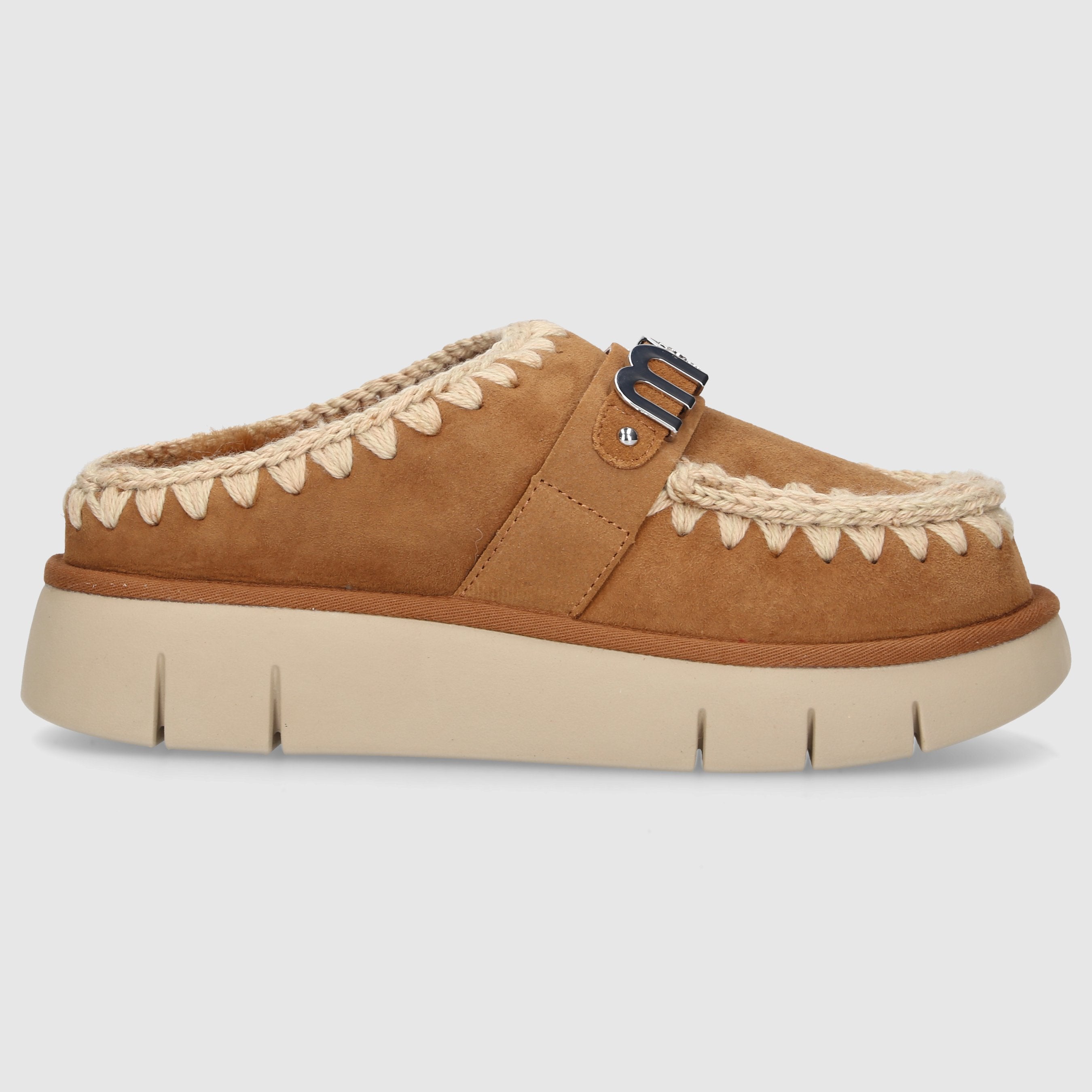 MOU Damen Bounce Clog Veloursleder braun