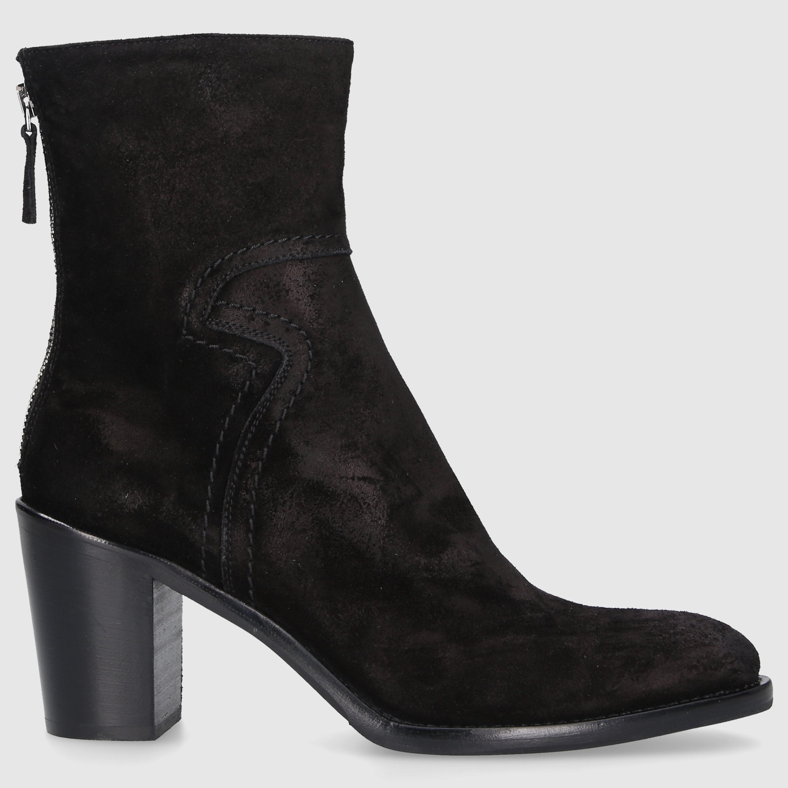 EN AVANT Damen Stiefeletten 706-03 Veloursleder schwarz
