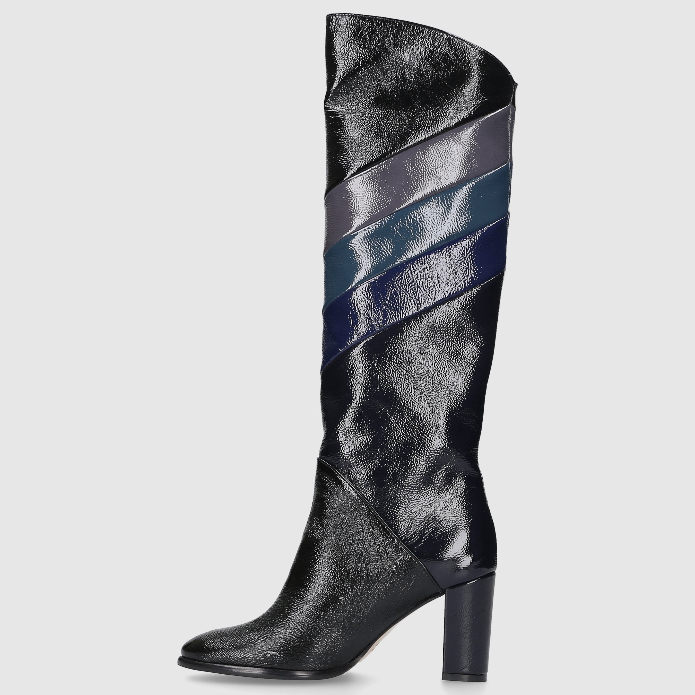 EN AVANT Damen Stiefel ST1690 Nappalackleder schwarz-kombi