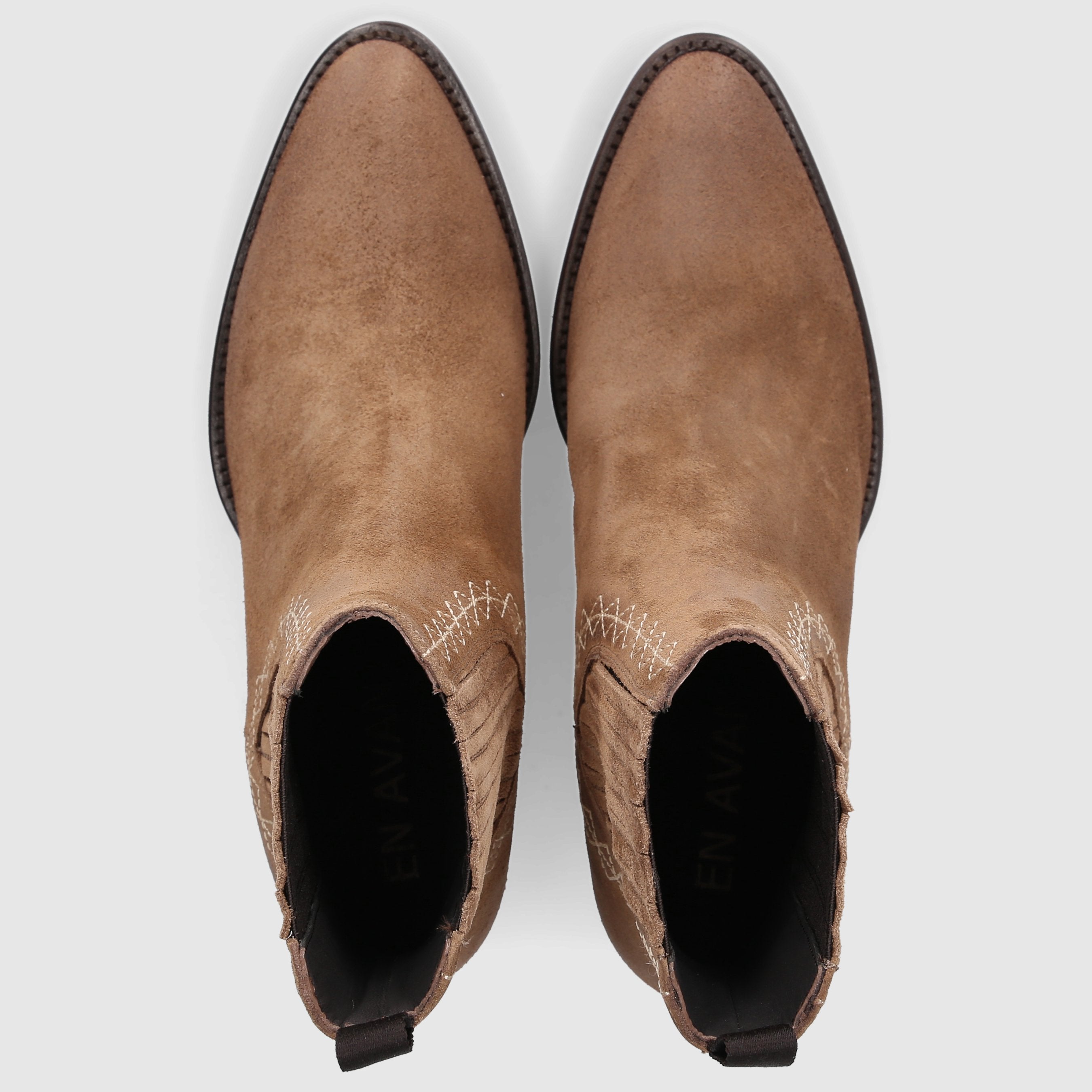 EN AVANT Damen Chelsea Boots 702-22 Veloursleder braun