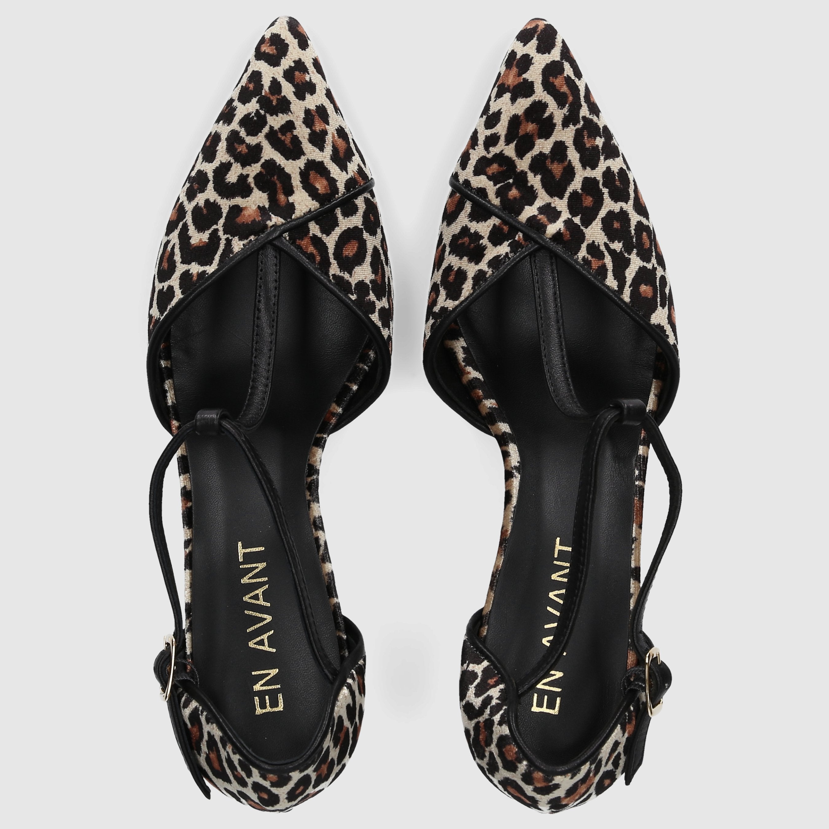 EN AVANT Damen Pumps DE2413 Samt Leomuster