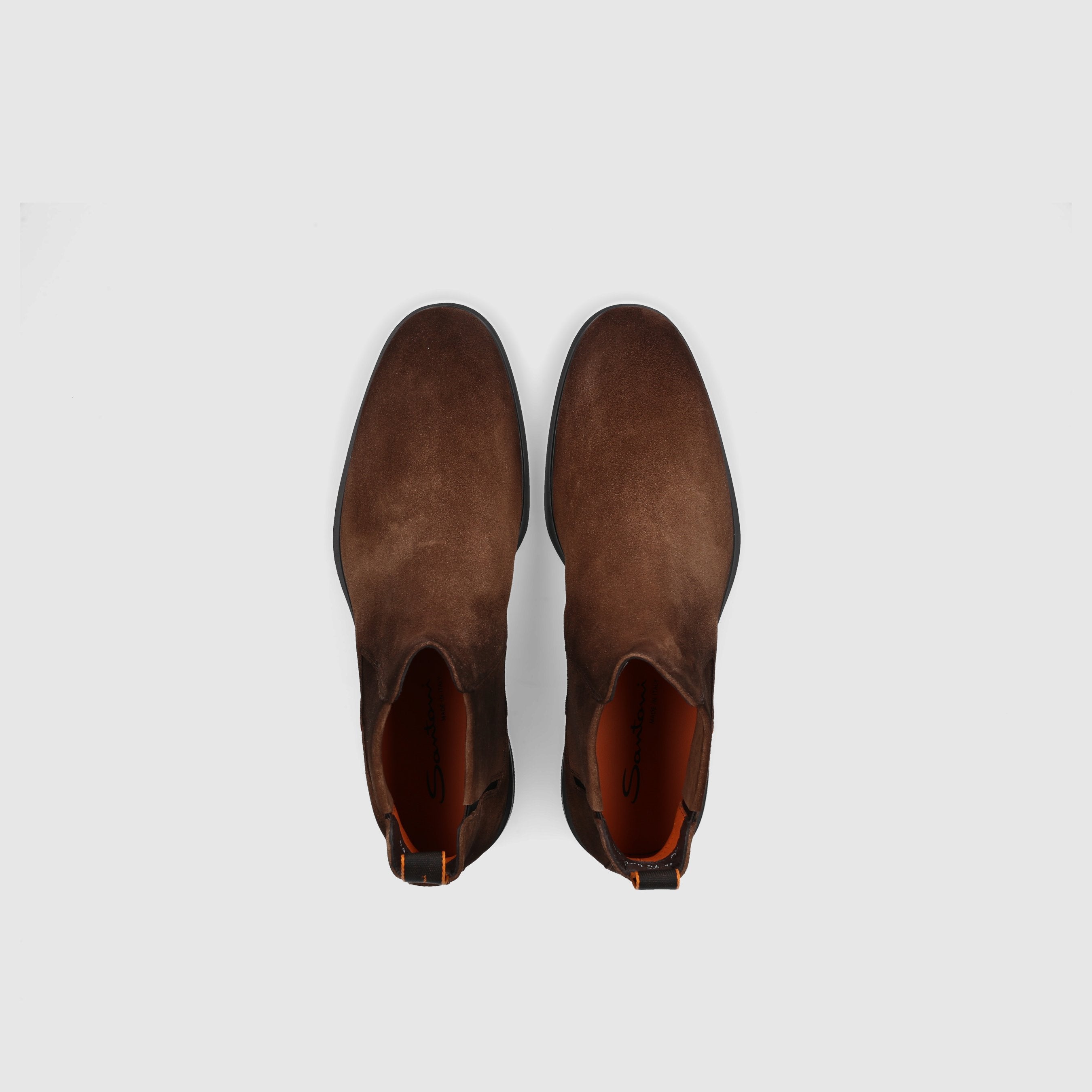 Santoni Herren Stiefeletten 18937 Veloursleder braun
