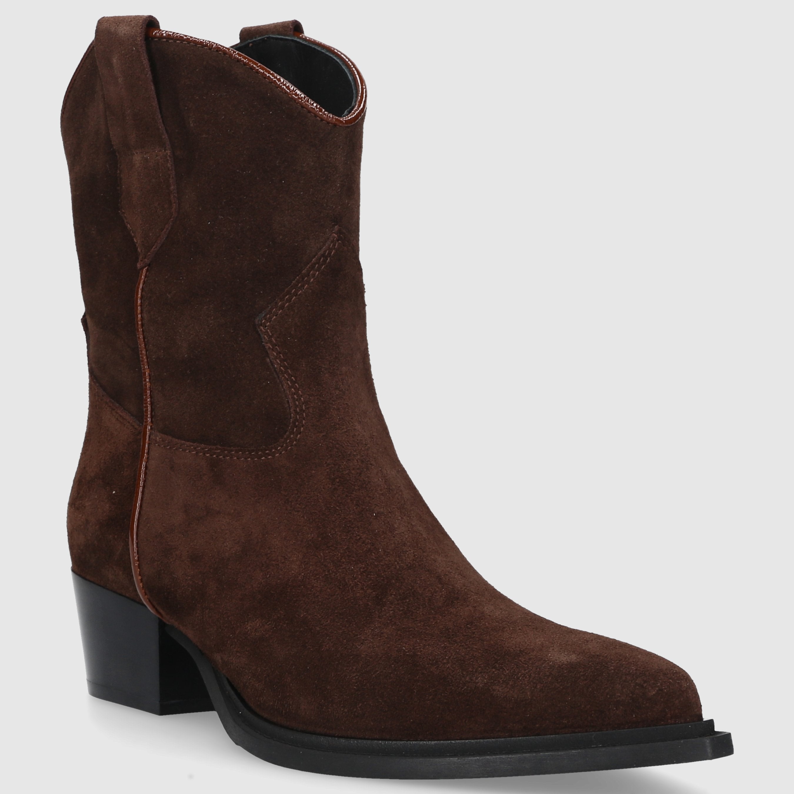 EN AVANT Damen Stiefeletten 3901 Veloursleder braun-kombi