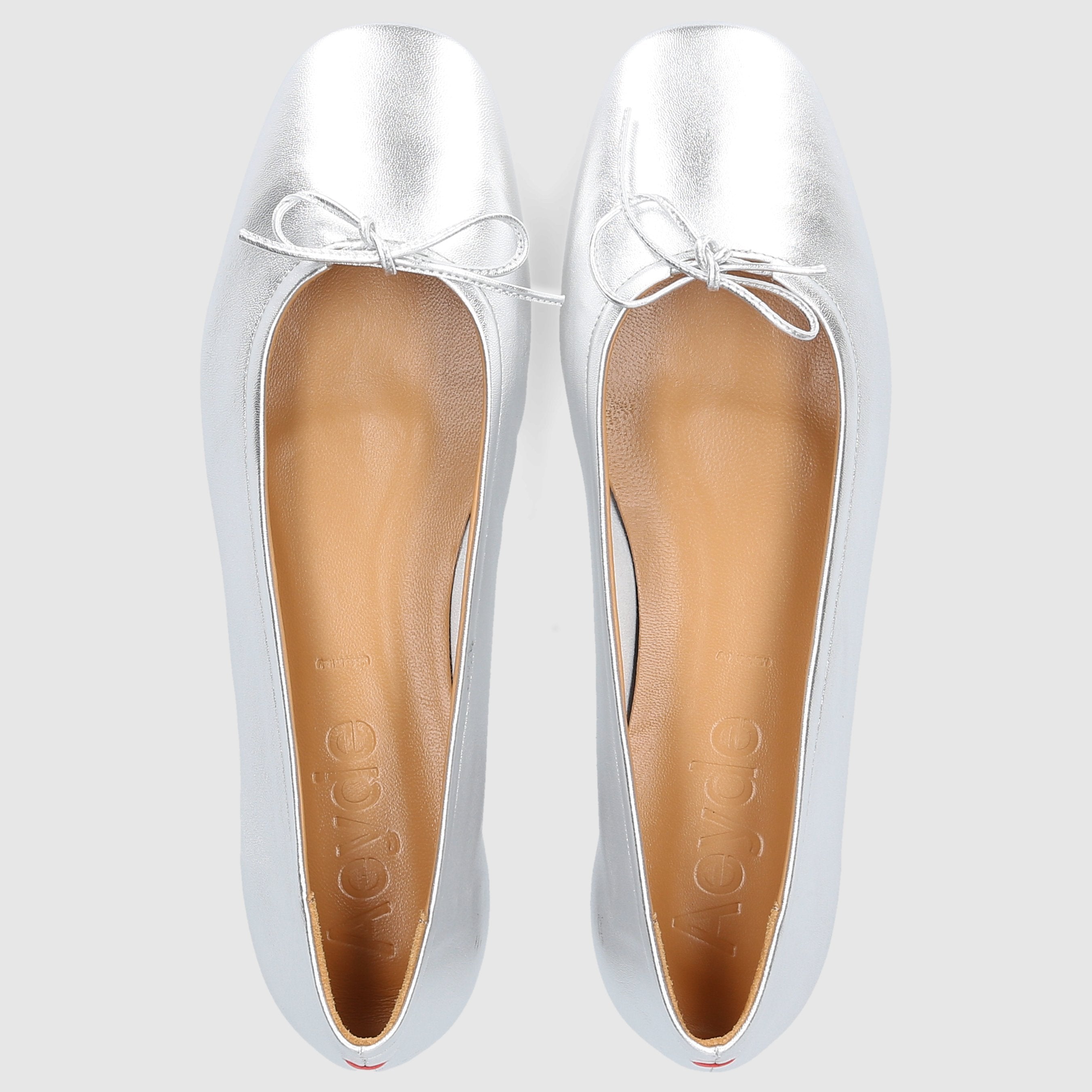 Aeyde Damen Ballerinas DEFLINA Kalbsleder silber