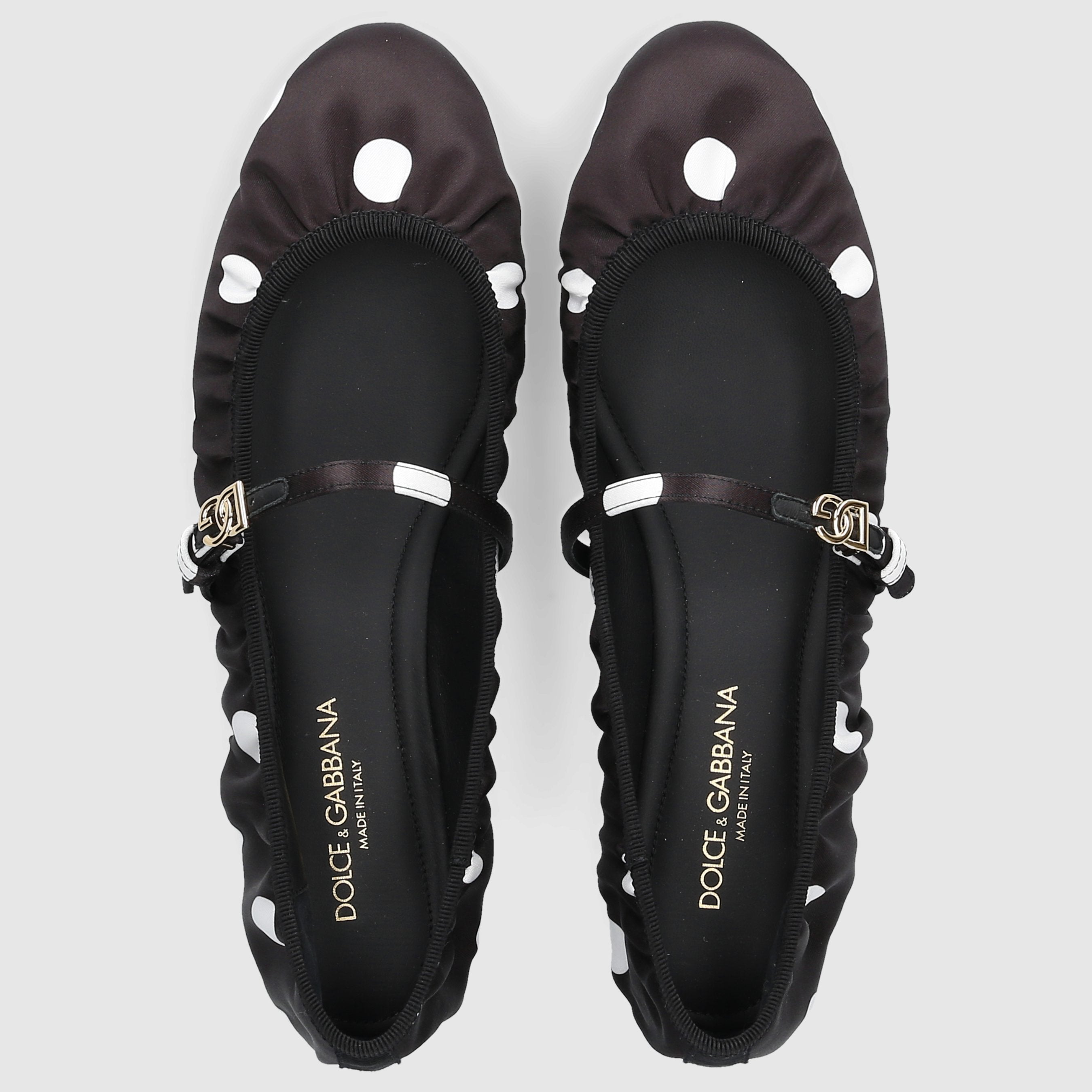 Dolce & Gabbana Damen Ballerinas MAMBO Satin schwarz-kombi