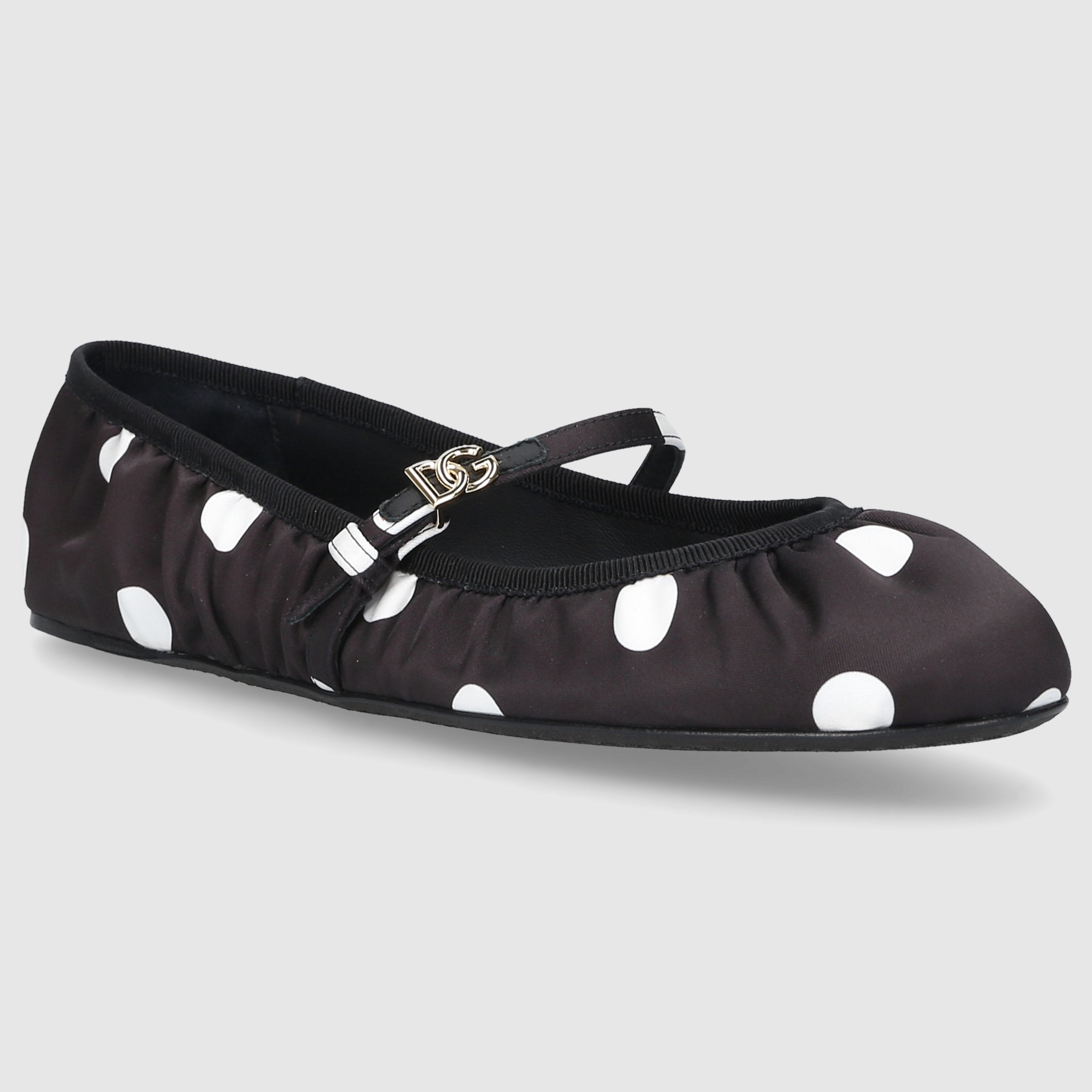 Dolce & Gabbana Damen Ballerinas MAMBO Satin schwarz-kombi